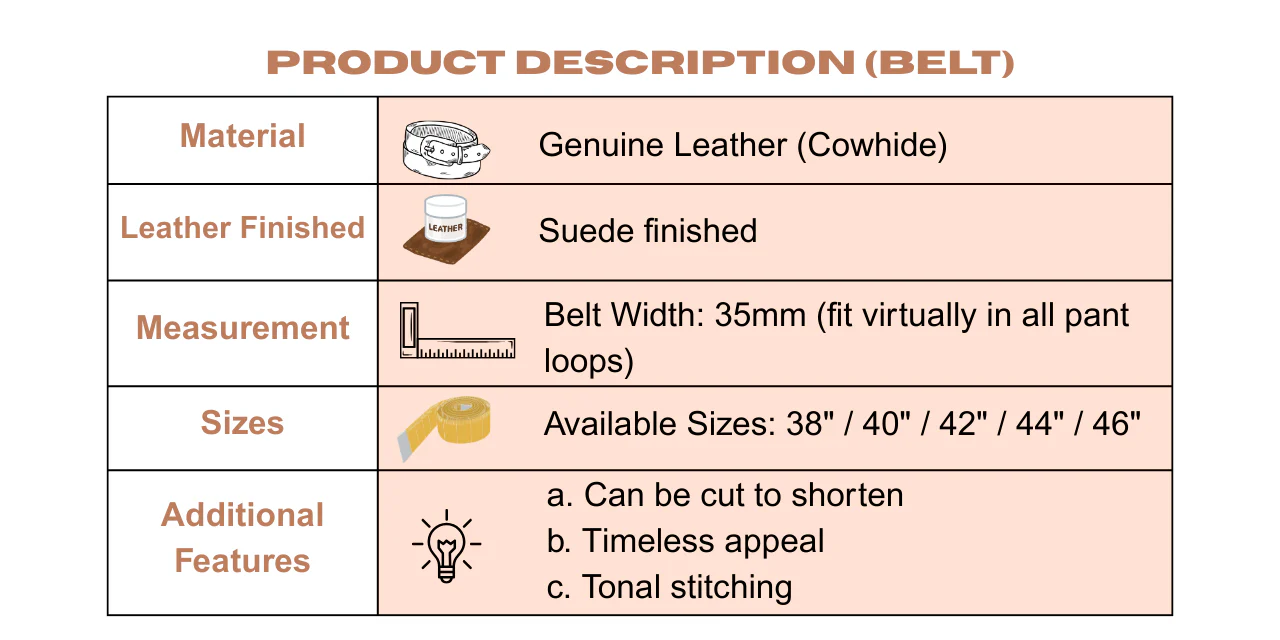 Genuine Leather Belt Suede Finished Dark Brown 1714HBRG-25#DBN - Image 4