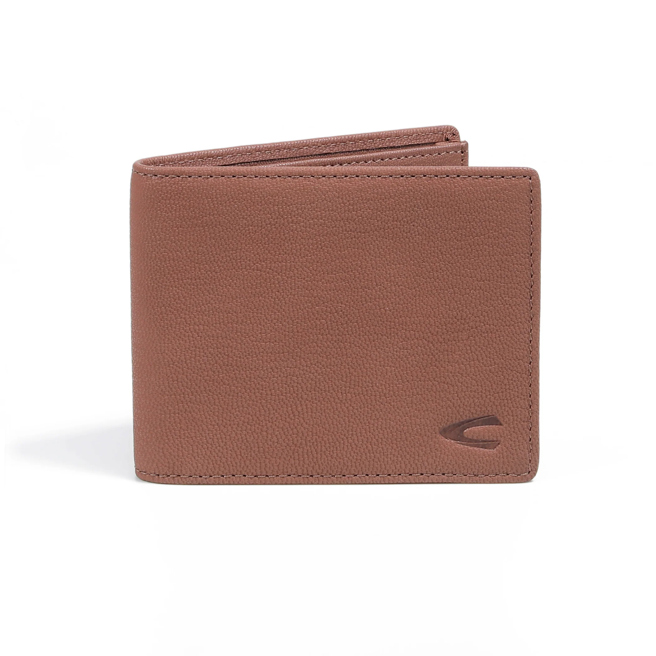 Genuine Leather Bi Fold Wallet 10 Card Compartments Grainy Finished Brown