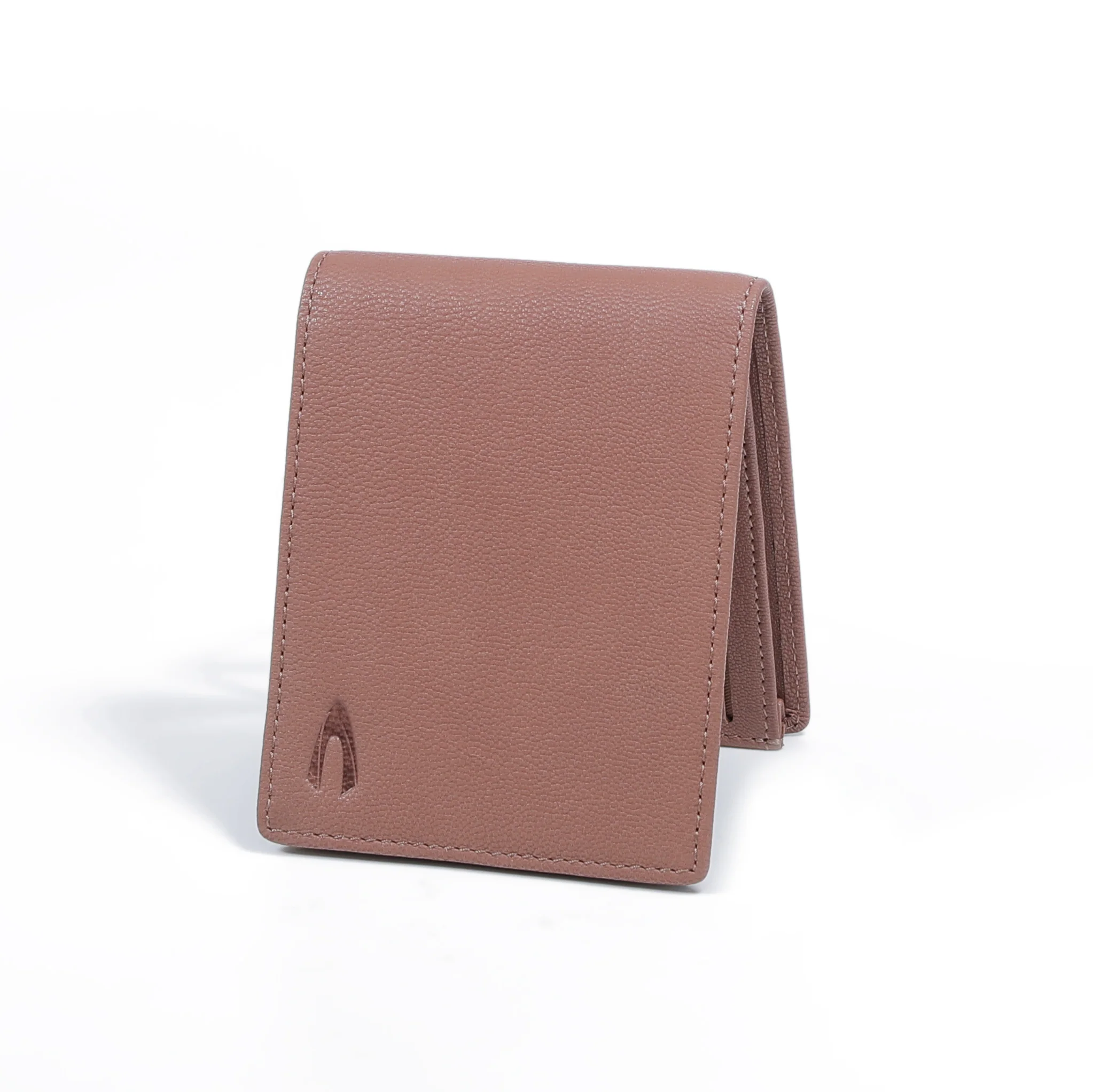 Genuine Leather Bi Fold Wallet 10 Card Compartments Grainy Finished Brown - Image 4