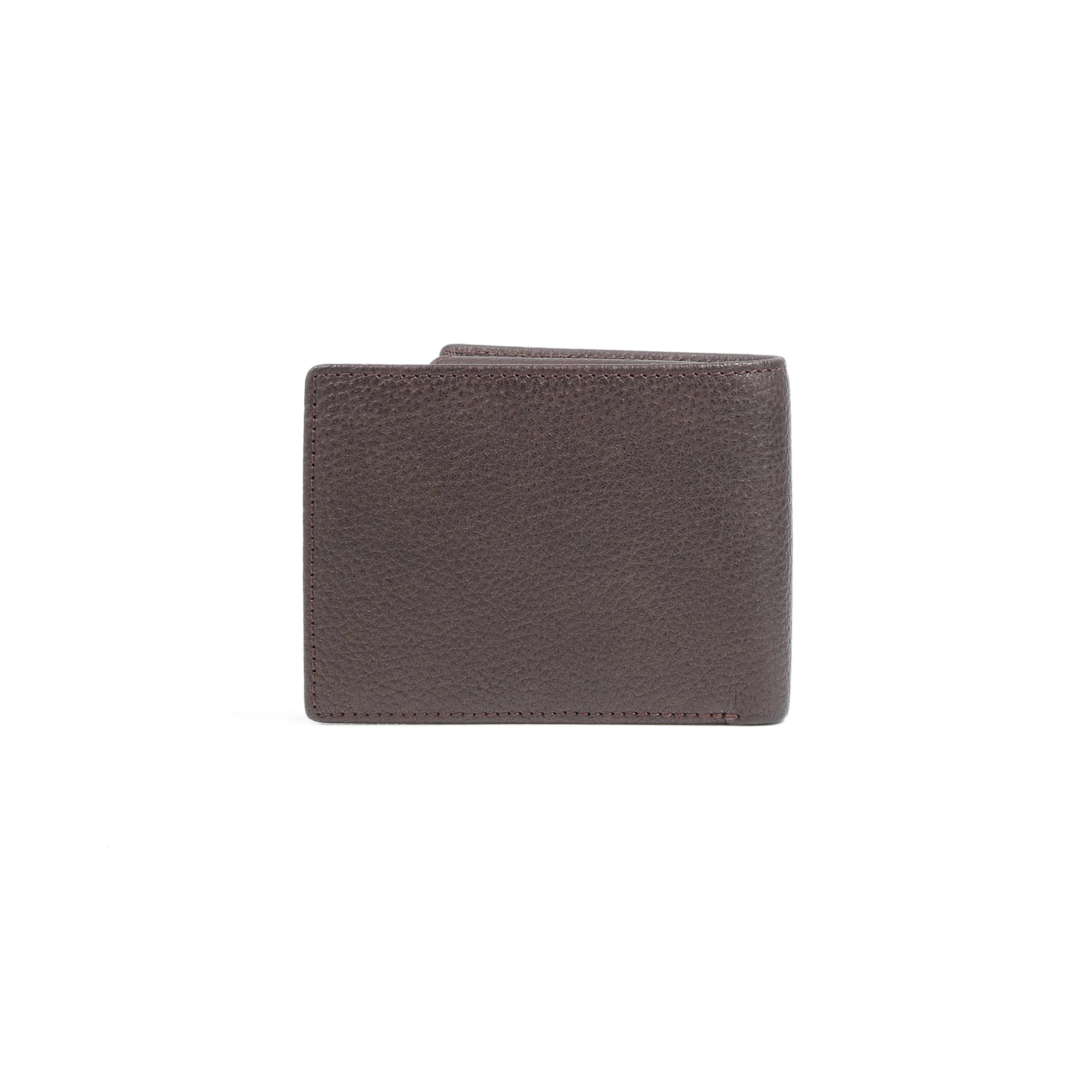 Genuine Leather Bi Fold Wallet 10 Card Compartments Grainy Finished Dark Brown UBF4B28GY4#DBN - Image 2