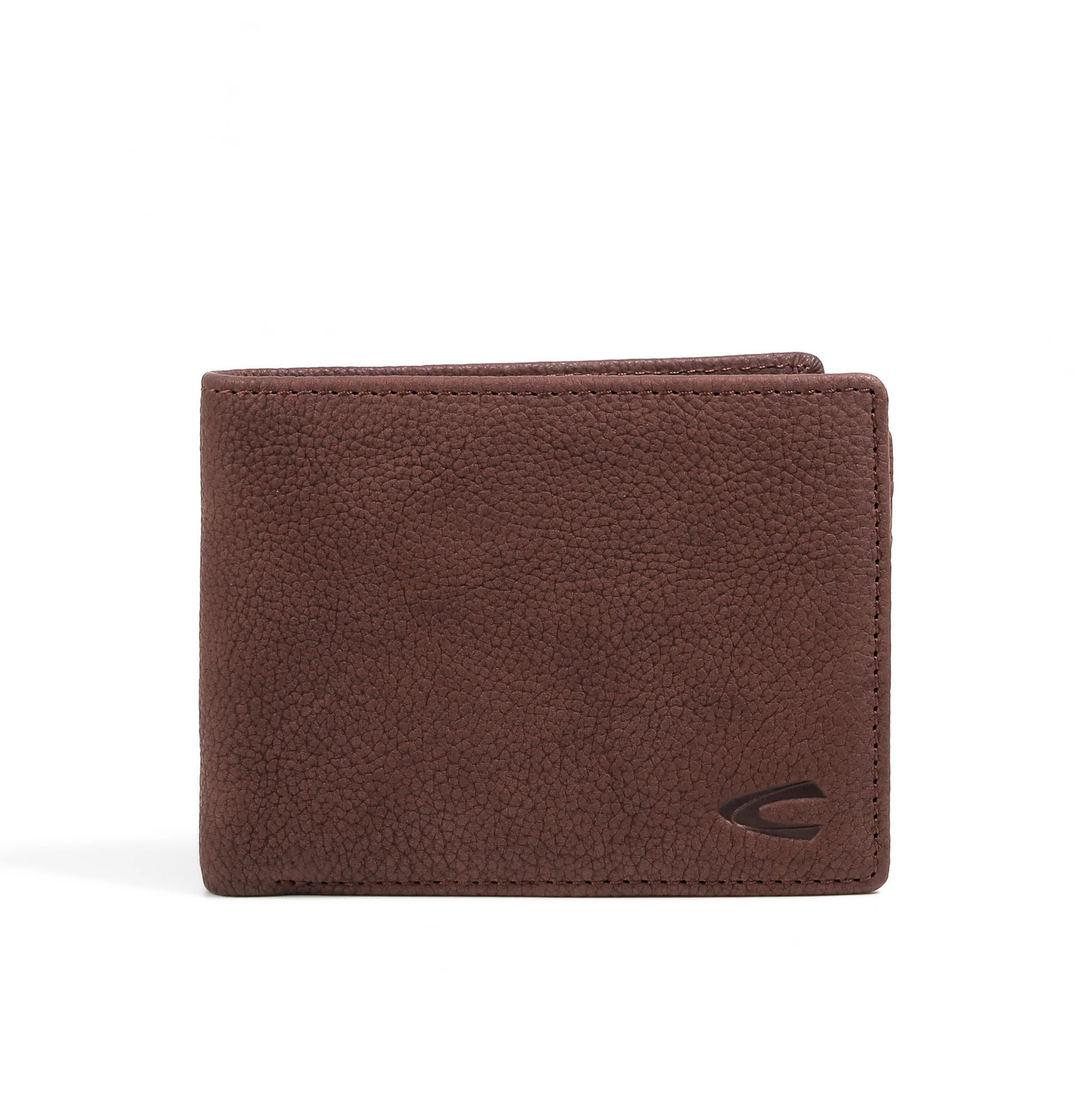 Genuine Leather Bi Fold Wallet 10 Card Compartments Irregular Grainy Finished Brown SBF5808SG5#BRN