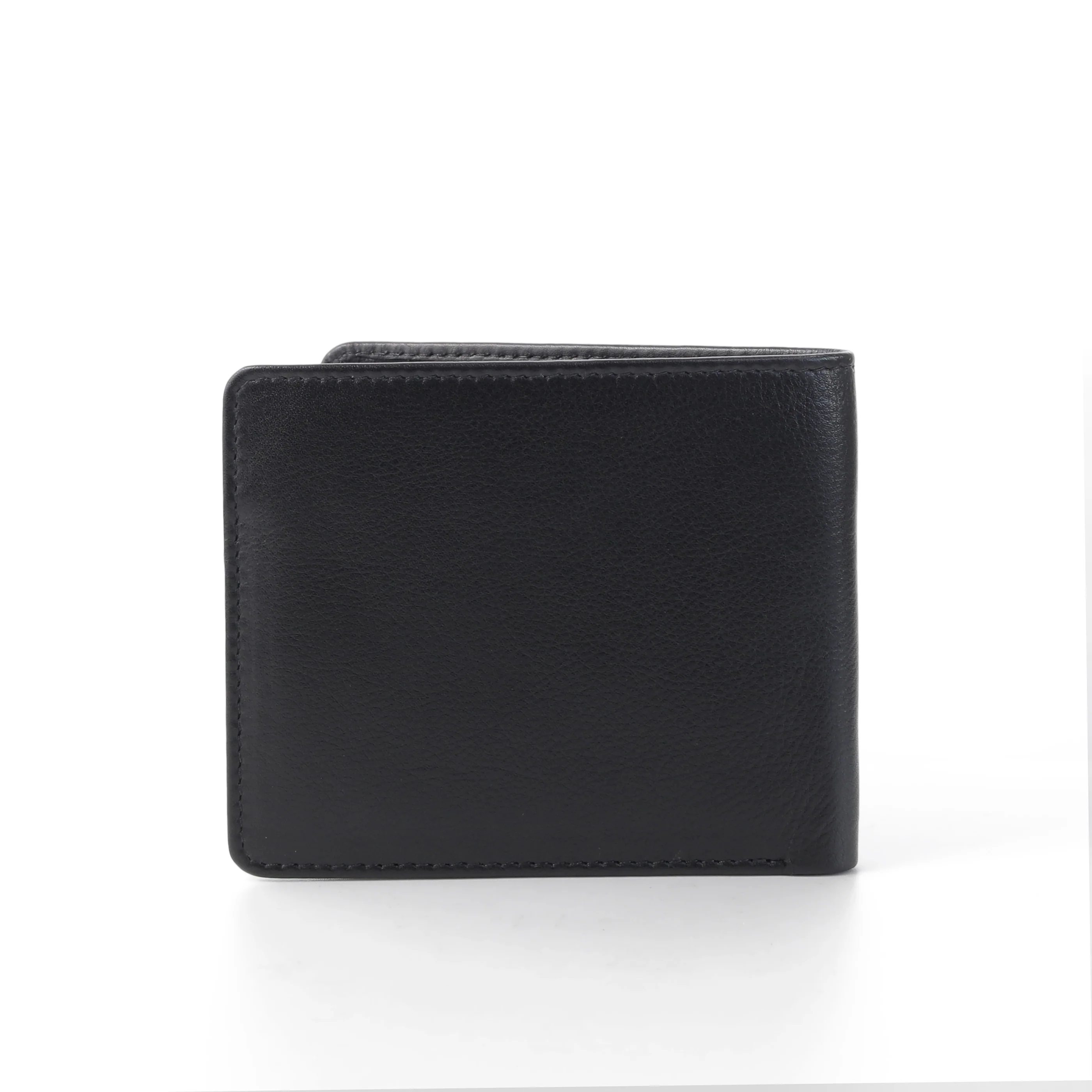 Genuine Leather Bi Fold Wallet 10 Card Compartments Nappa Finished Black SW3B22WCN3#BLK - Image 2