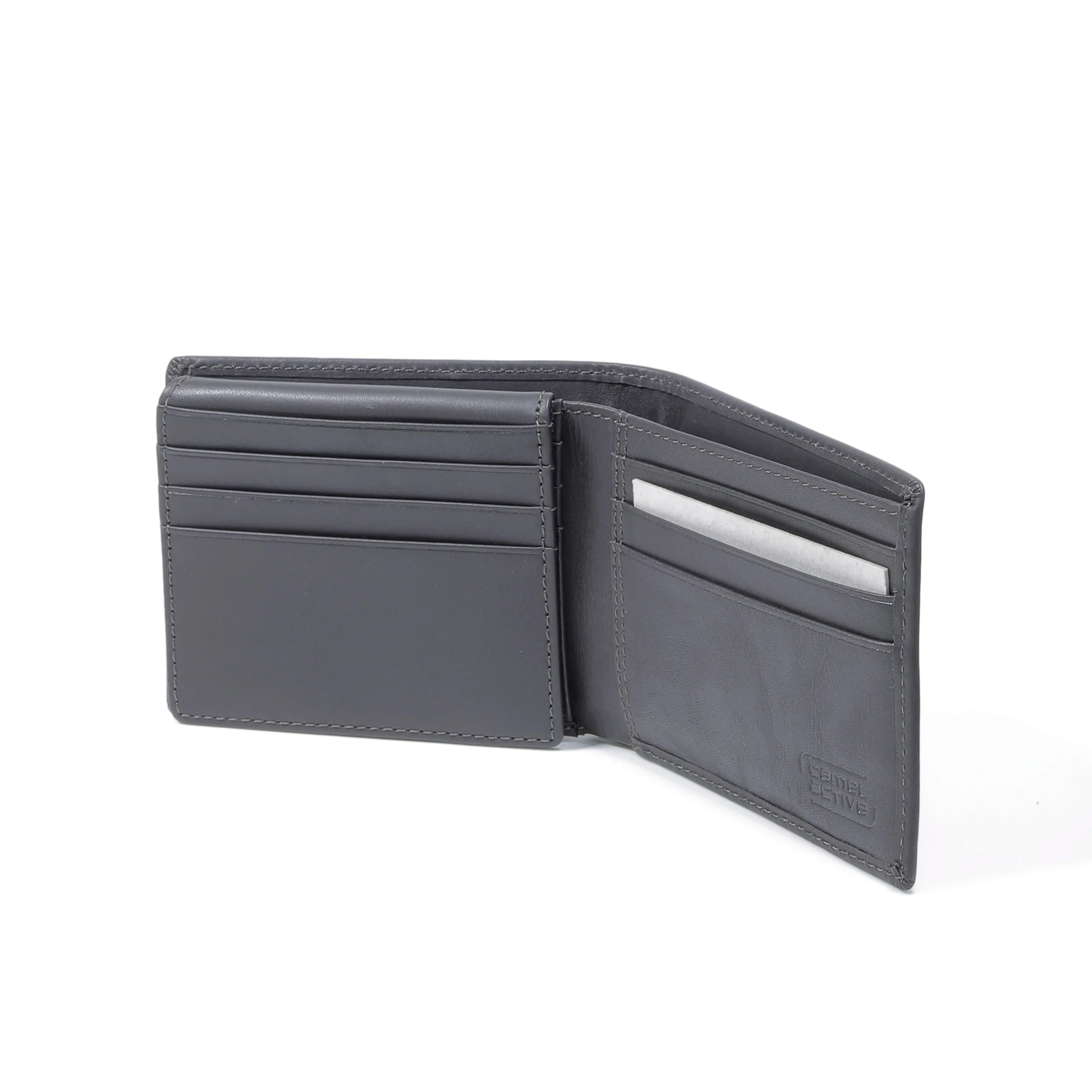 Genuine Leather Bi Fold Wallet 10 Card Compartments Wax Finished Dark Brown - Image 3