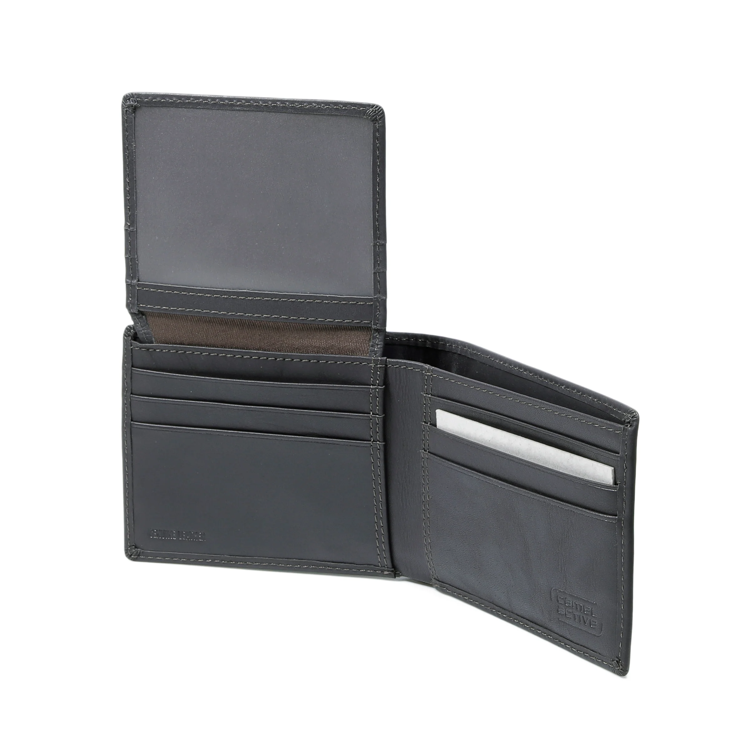 Genuine Leather Bi Fold Wallet 10 Card Compartments Wax Finished Dark Brown - Image 4