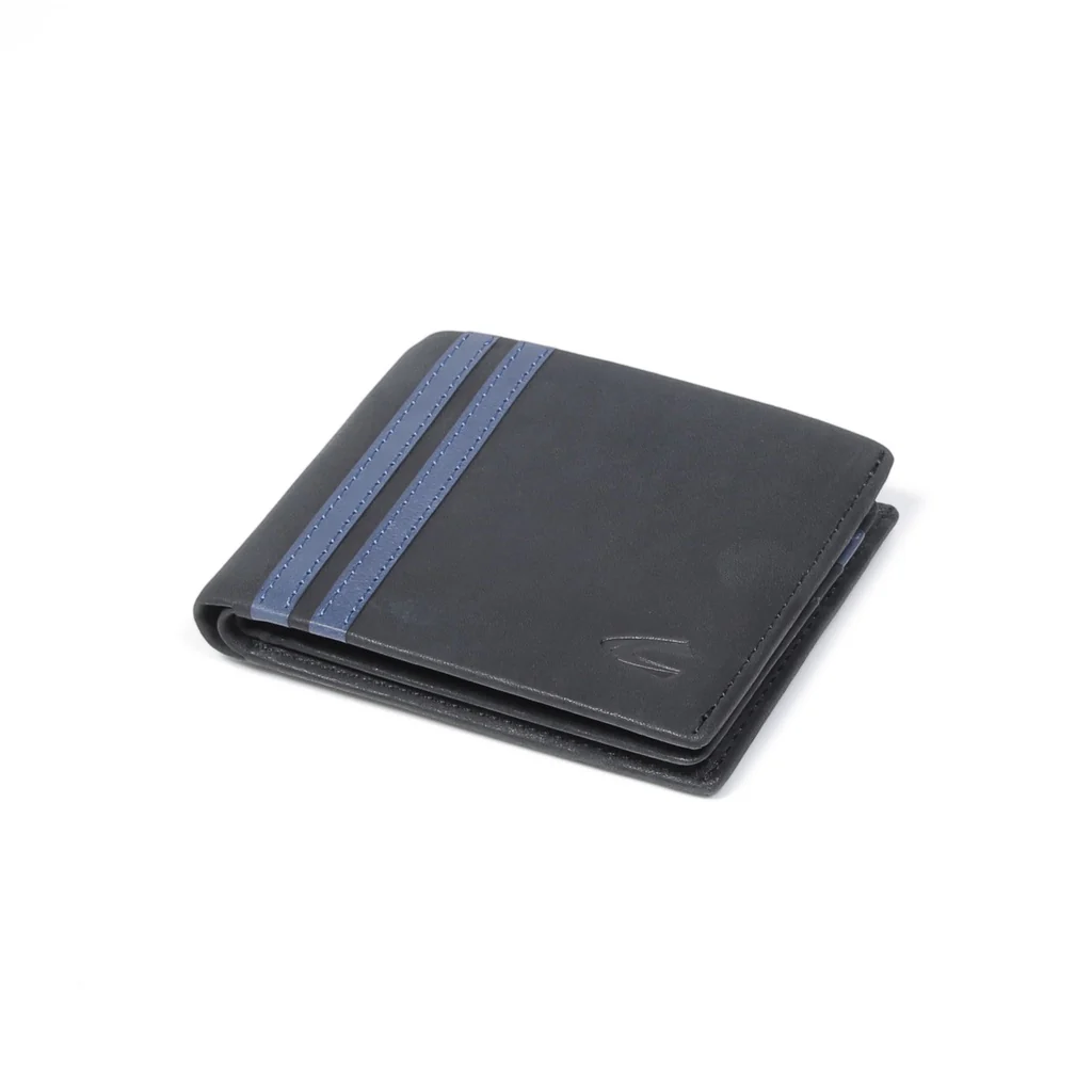 Genuine Leather Bi Fold Wallet 11 Card Compartments Wax Finished Black SBF2602EL2#BLK - Image 6