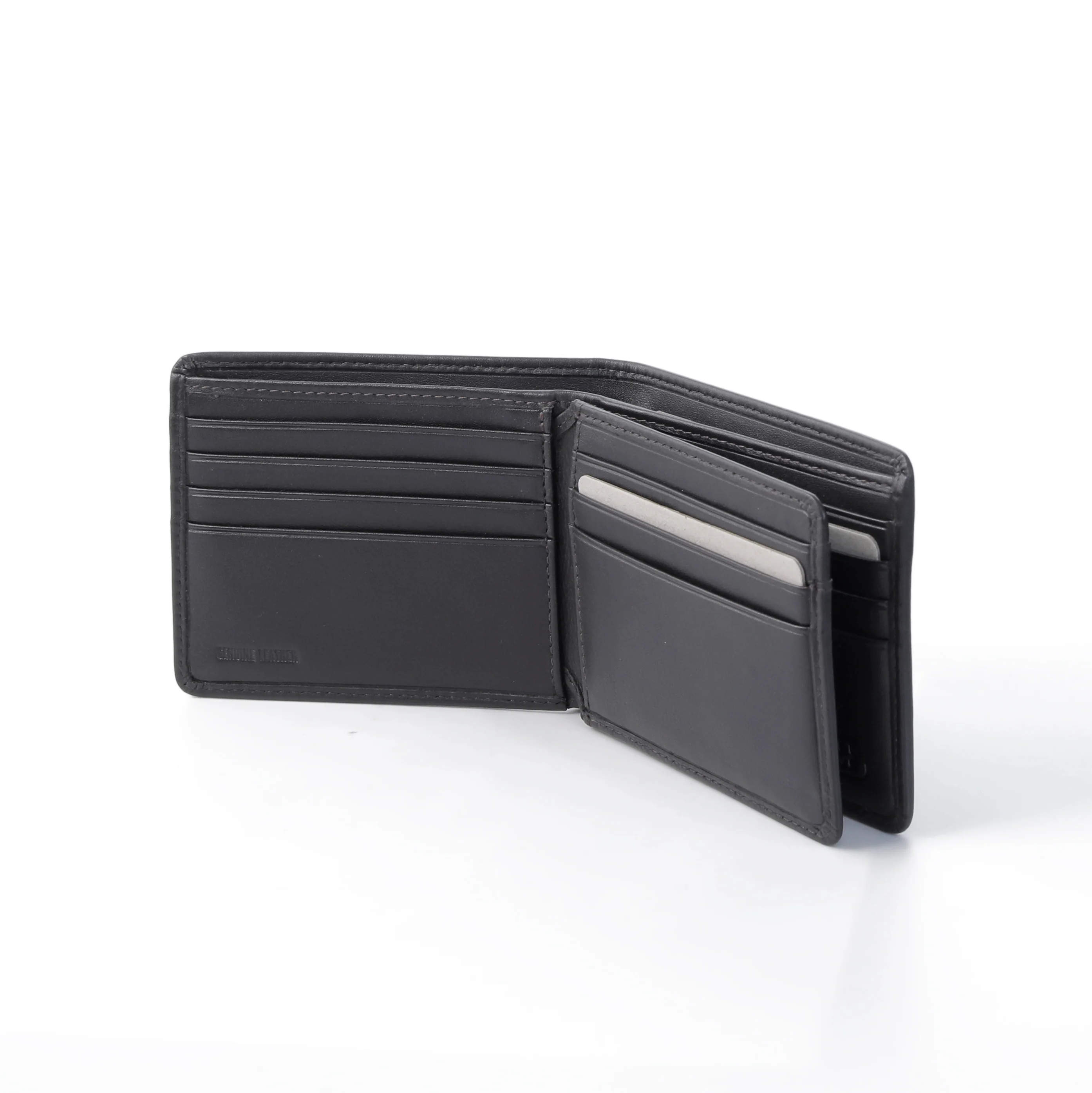 Genuine Leather Bi Fold Wallet 14 Card Compartments Nappa Finished Brown SBF3B30WCN3#BRN - Image 4