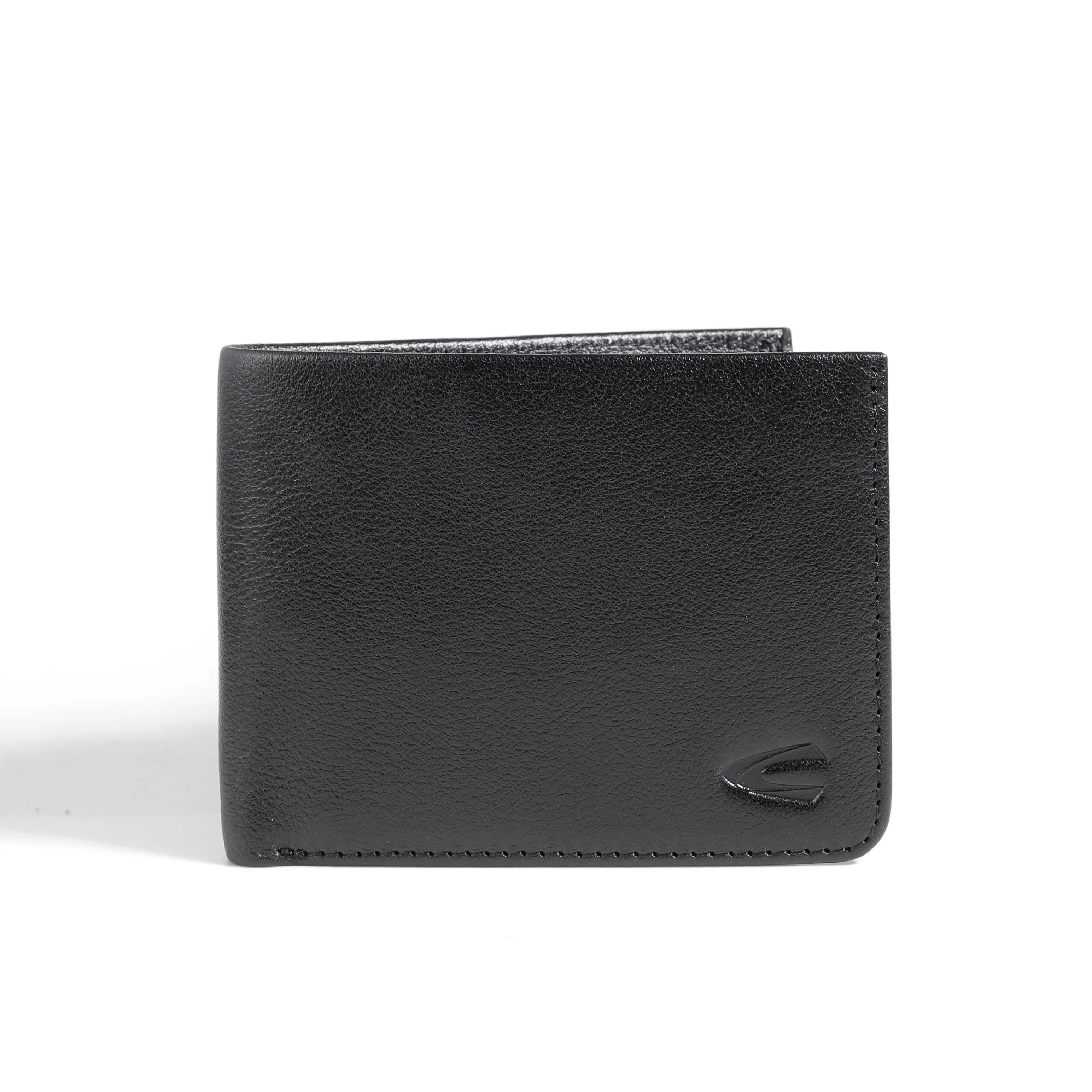 Genuine Leather Bi Fold Wallet 3 Card Compartments Milled Grainy Finished Black SCW4809WM4#BLK - Image 2