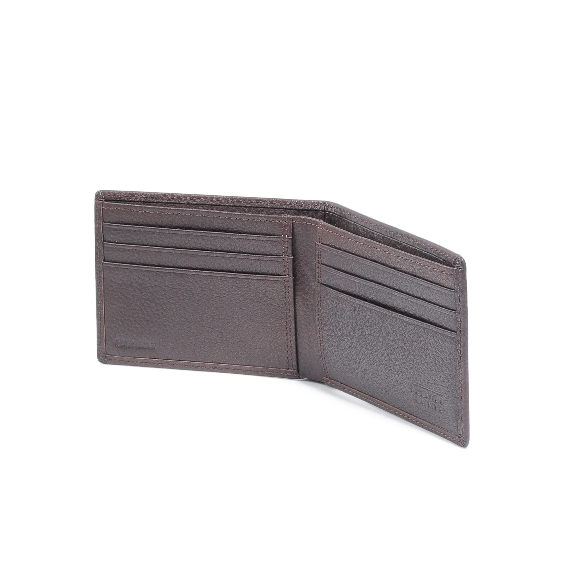 Genuine Leather Bi Fold Wallet 6 Card Compartments Grainy Finished Dark Brown SW4B25GY4#DBN - Image 3
