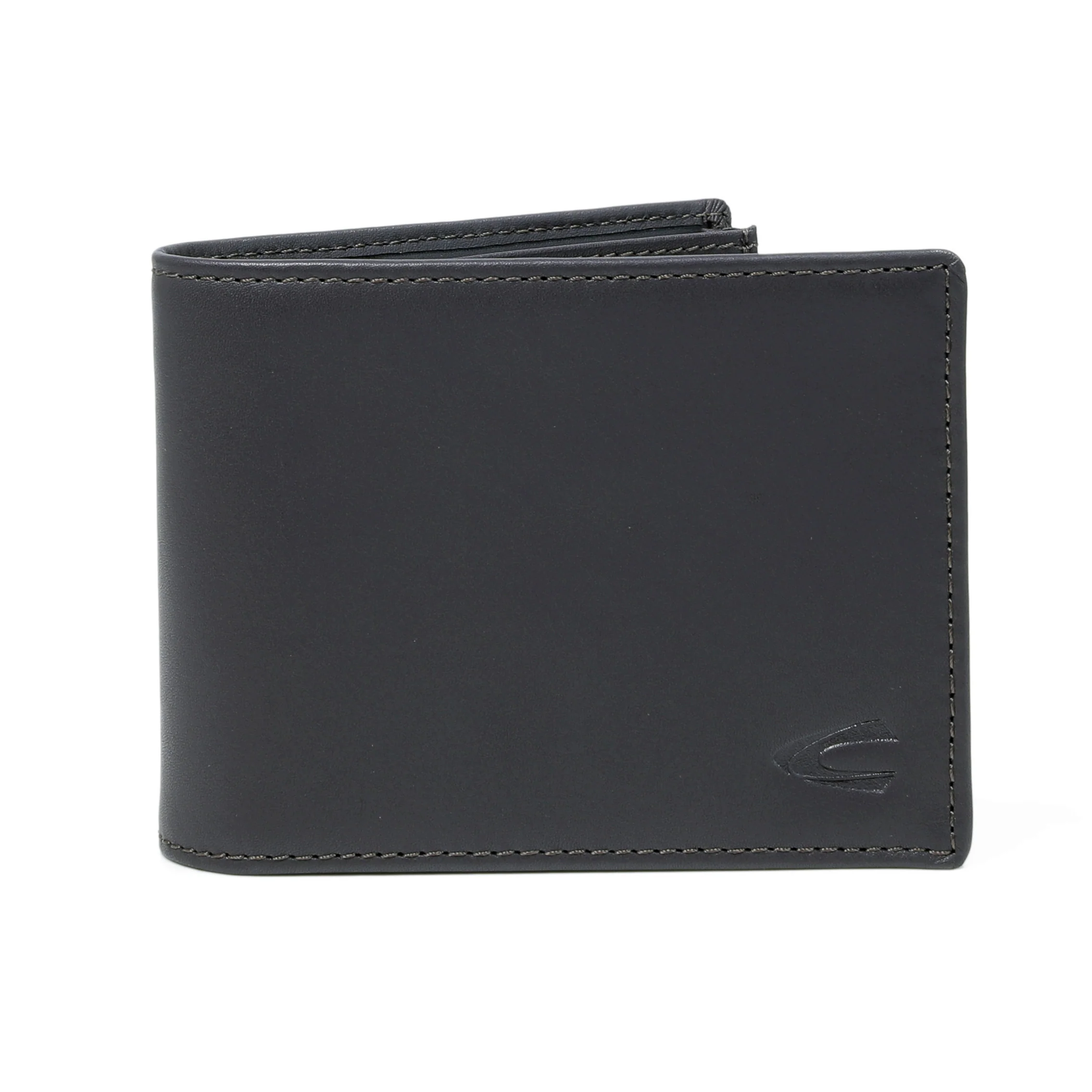 Genuine Leather Bi Fold Wallet 6 Card Compartments Wax Finished Dark Brown