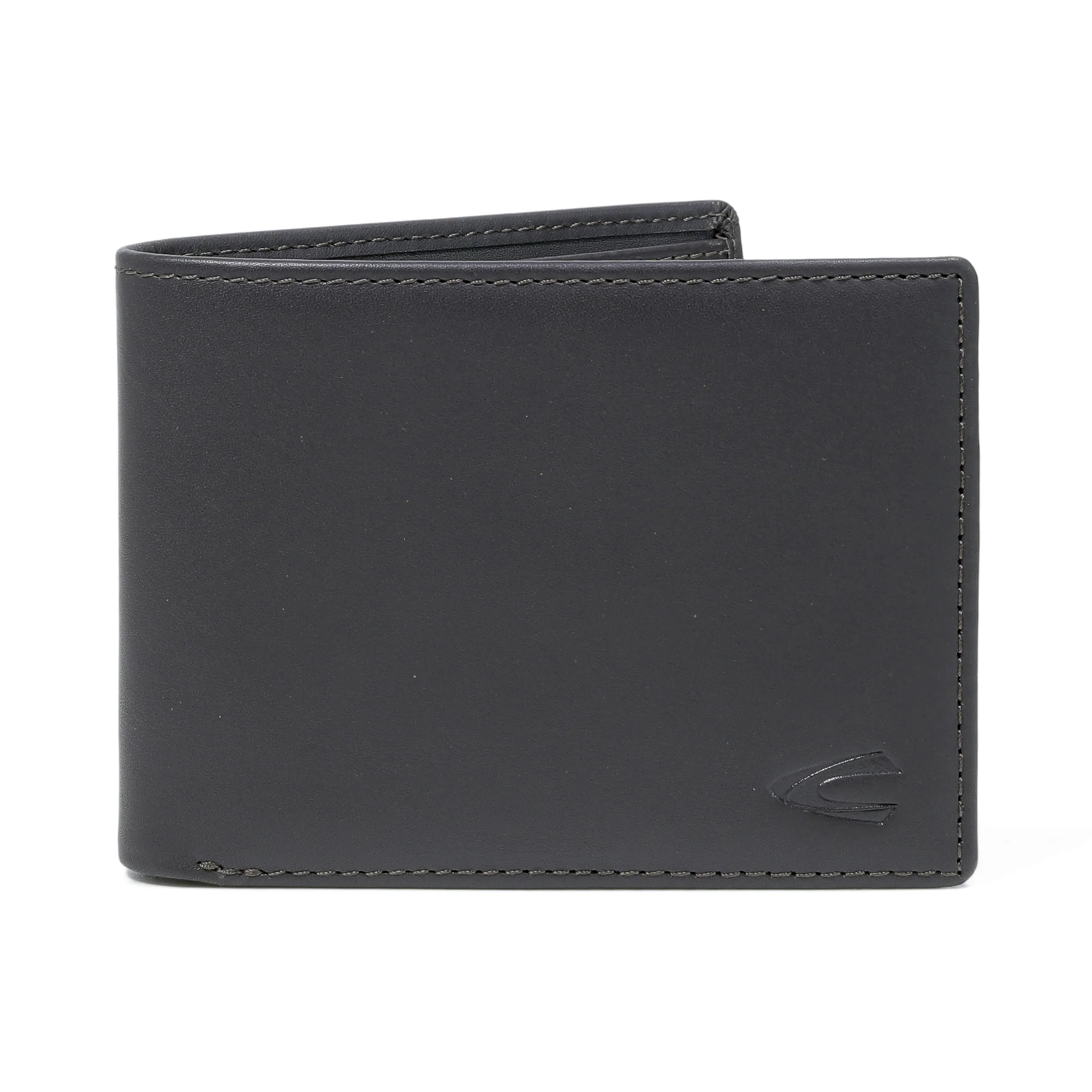 Genuine Leather Bi Fold Wallet 6 Card Compartments Wax Finished Dark Brown