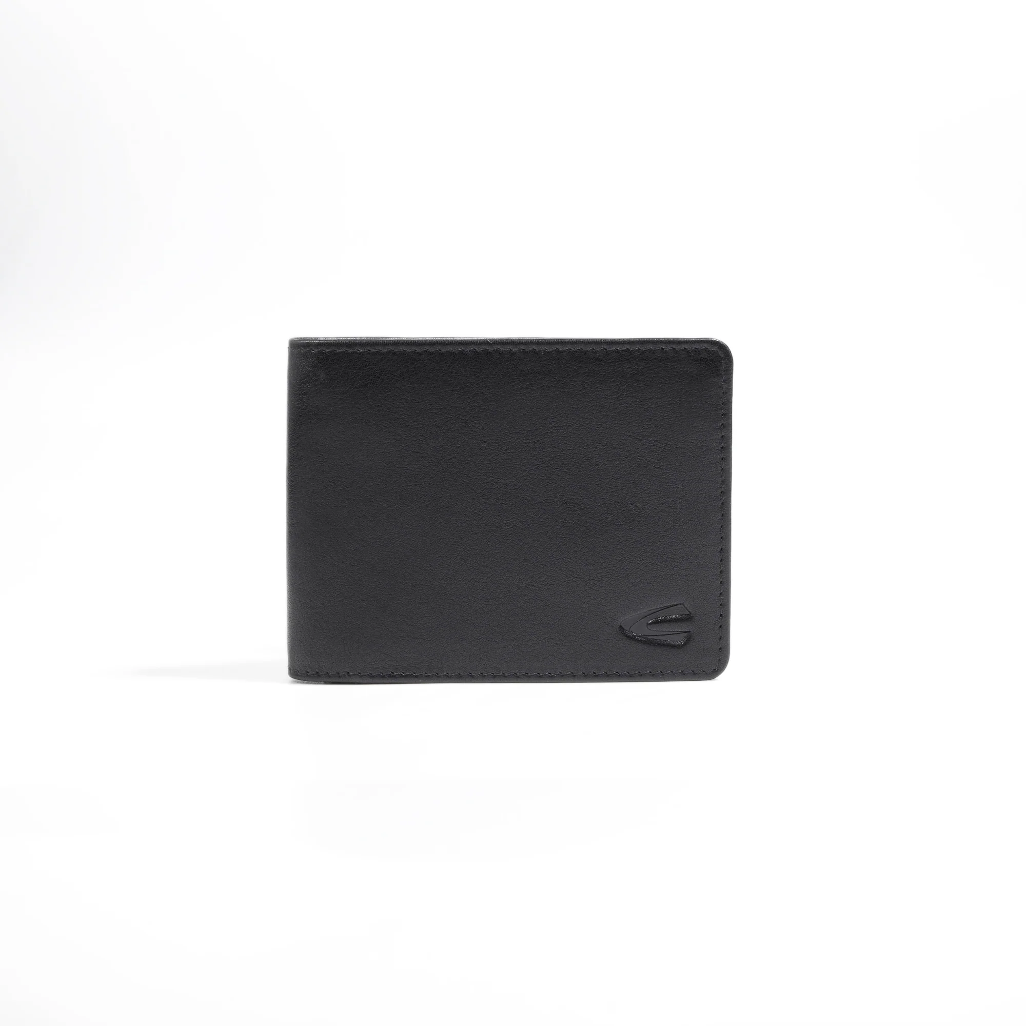 Genuine Leather Bi Fold Wallet 7 Card Compartments Waxy Finished Black ESW4B31SM4#BLK