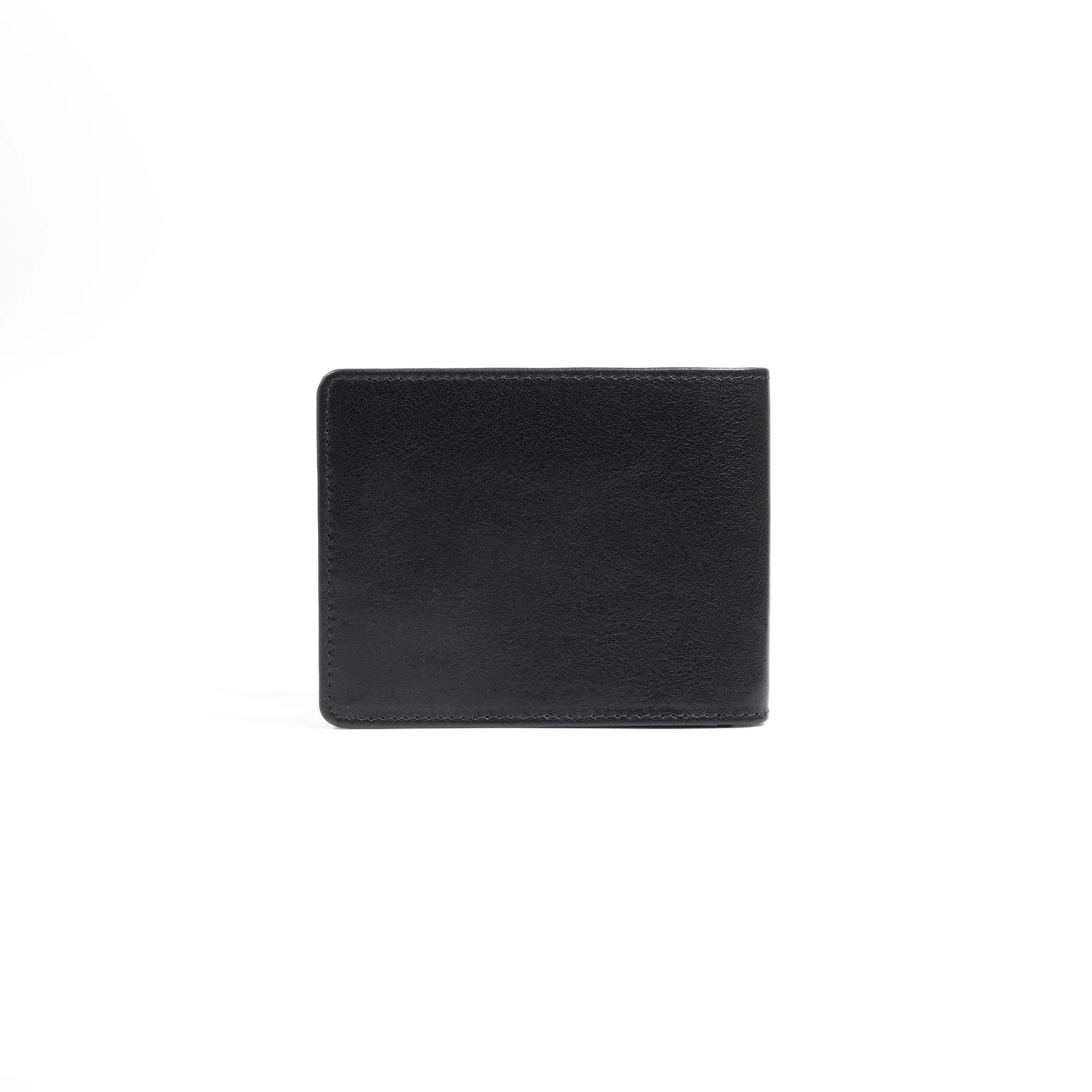 Genuine Leather Bi Fold Wallet 7 Card Compartments Waxy Finished Black ESW4B31SM4#BLK - Image 2