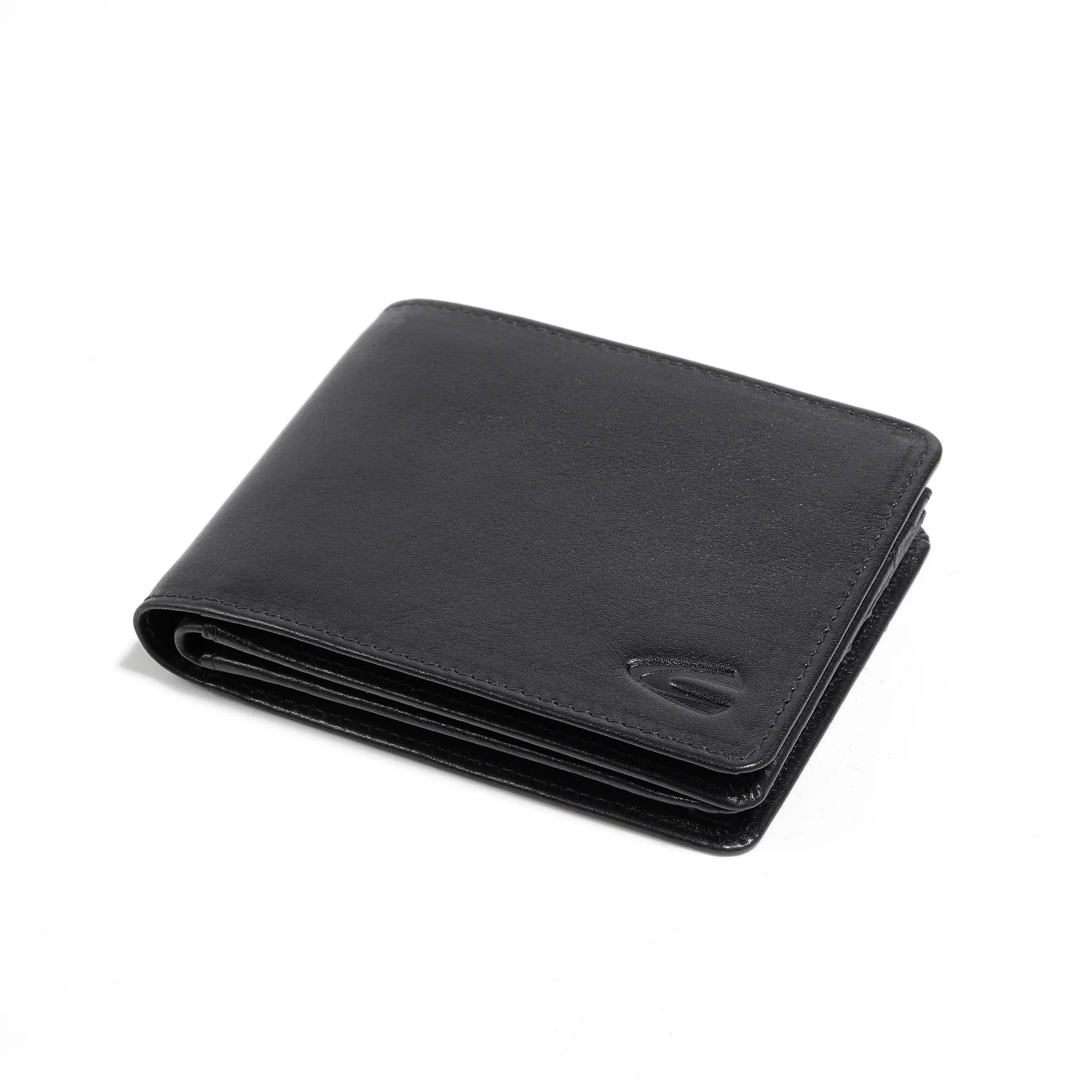 Genuine Leather Bi Fold Wallet 7 Card Compartments Waxy Finished Black ESW4B31SM4#BLK - Image 6