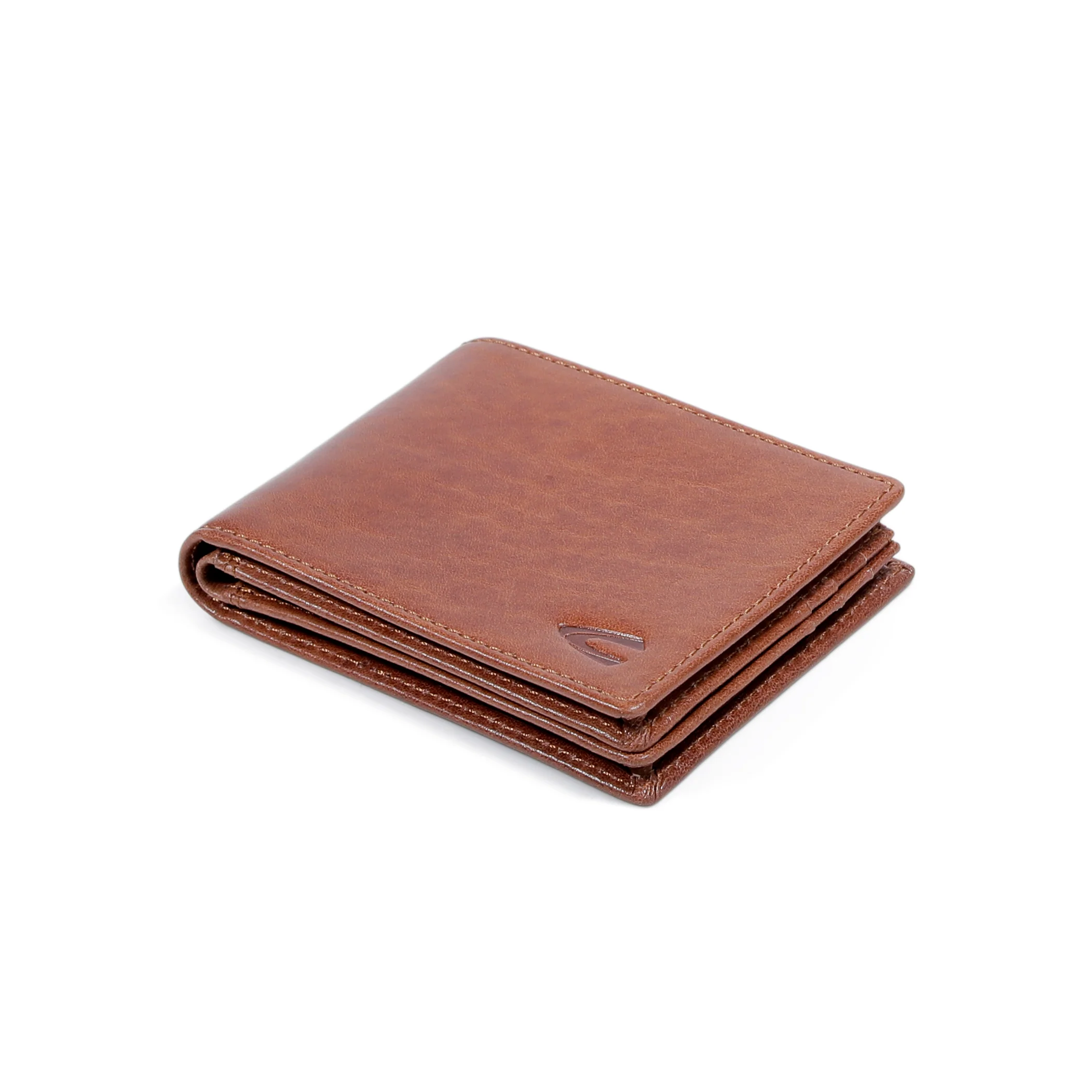 Genuine Leather Bi Fold Wallet 8 Card Compartments Grainy Finished Brown - Image 5