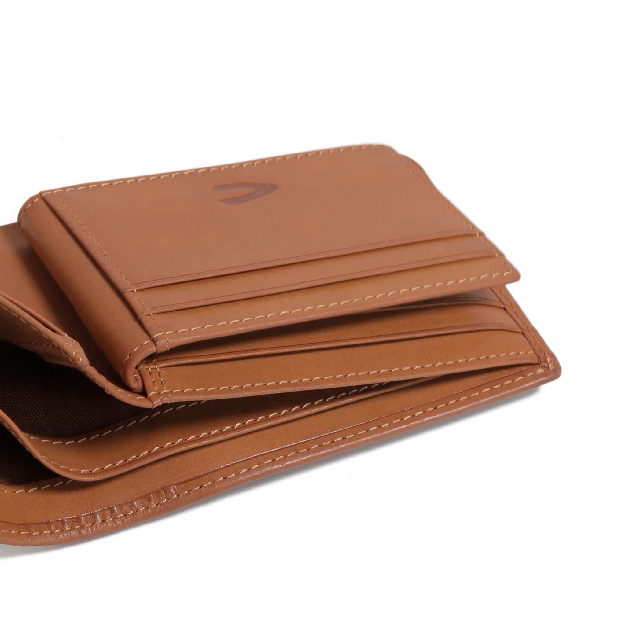 Genuine Leather Bi Fold Wallet 8 Card Compartments Waxy Finished Brown SBF4606TB4#BRN - Image 8
