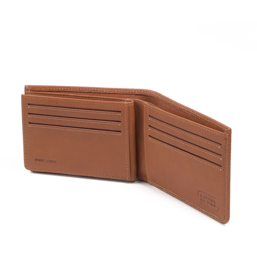 Genuine Leather Bi Fold Wallet 9 Card Compartments Brown (SBF5604WM5#BRN) - Image 3