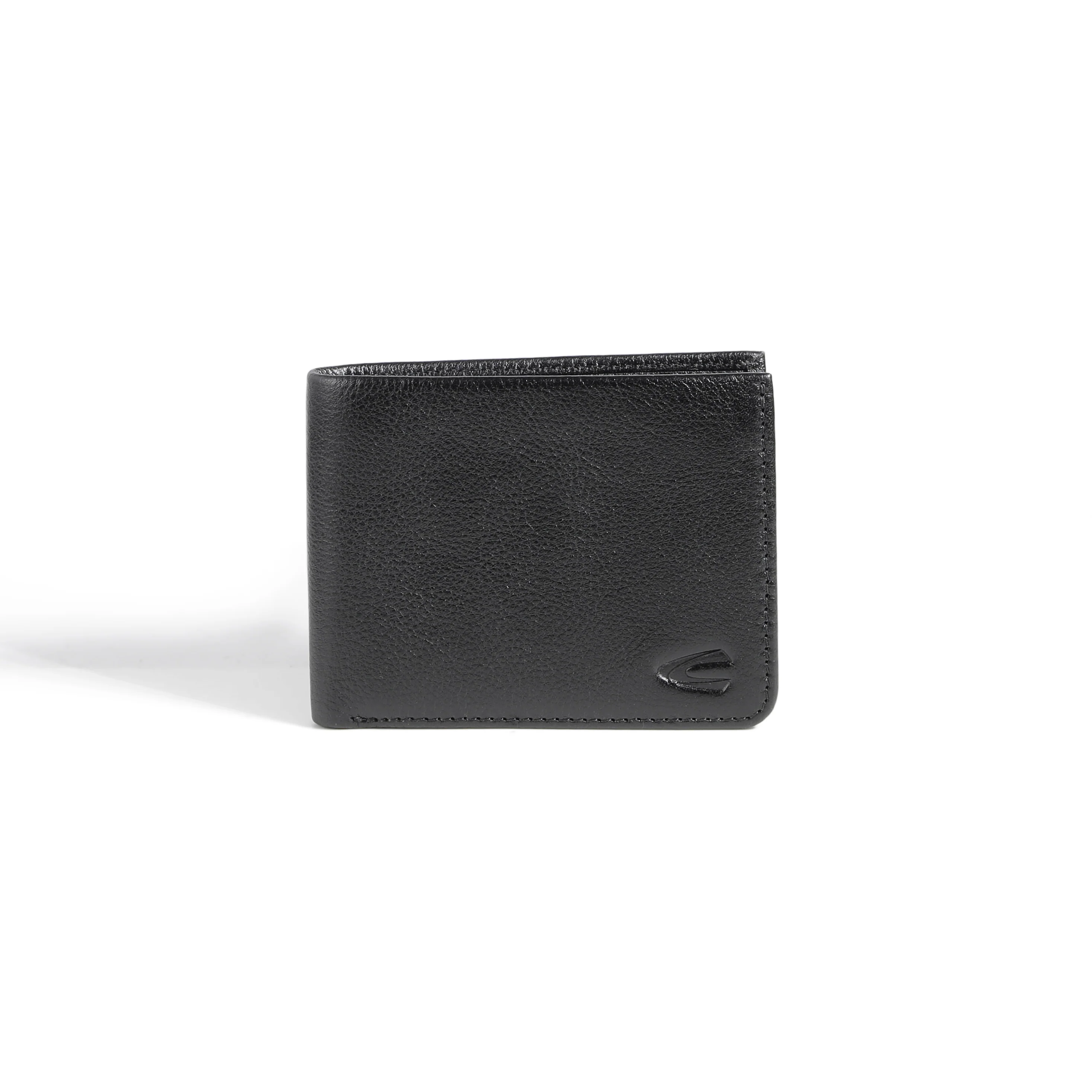 Genuine Leather Bi Fold Wallet 9 Card Compartments Milled Grainy Finished Black SBF4809WM4#BLK - Image 2