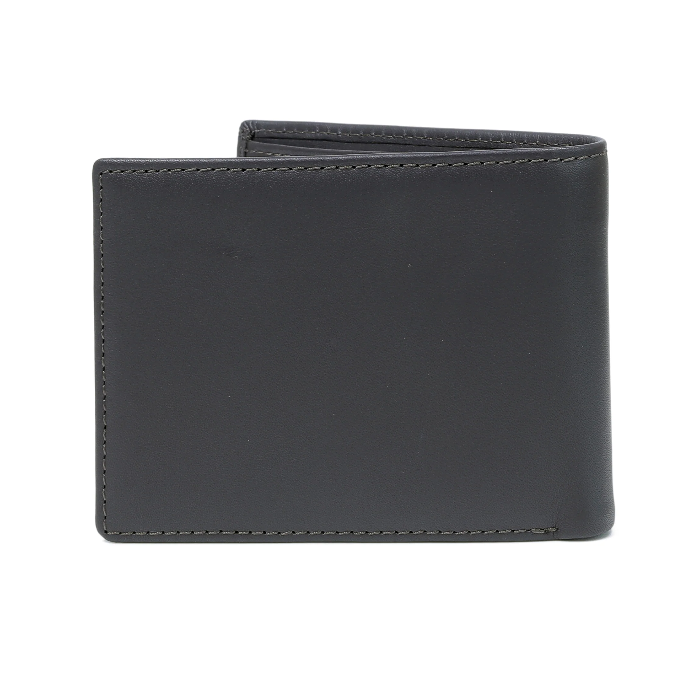 Genuine Leather Bi Fold Wallet 9 Card Compartments Wax Finished Dark Brown - Image 2
