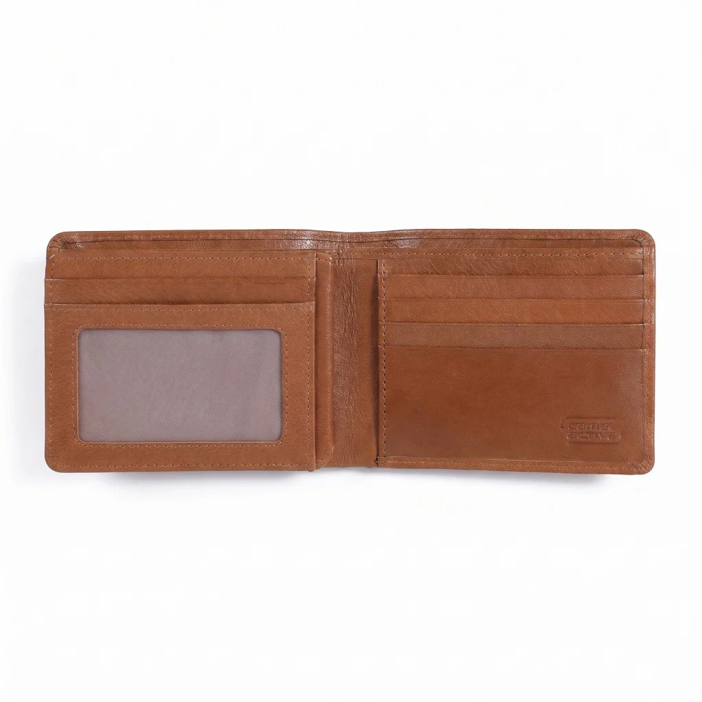 camel active Men Bi Fold Wallet Leather Semi-Aniline 14 Card Compartments Brown (SBF5B12GB5#BRN) - Image 5