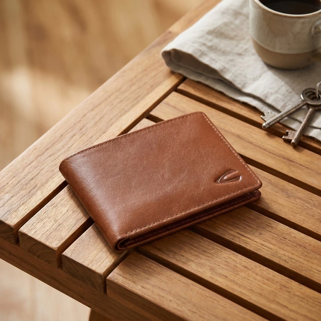 camel active Men Bi Fold Wallet Leather Semi-Aniline 4 Card Compartments Brown (SSW5B11GB5#BRN) - Image 2