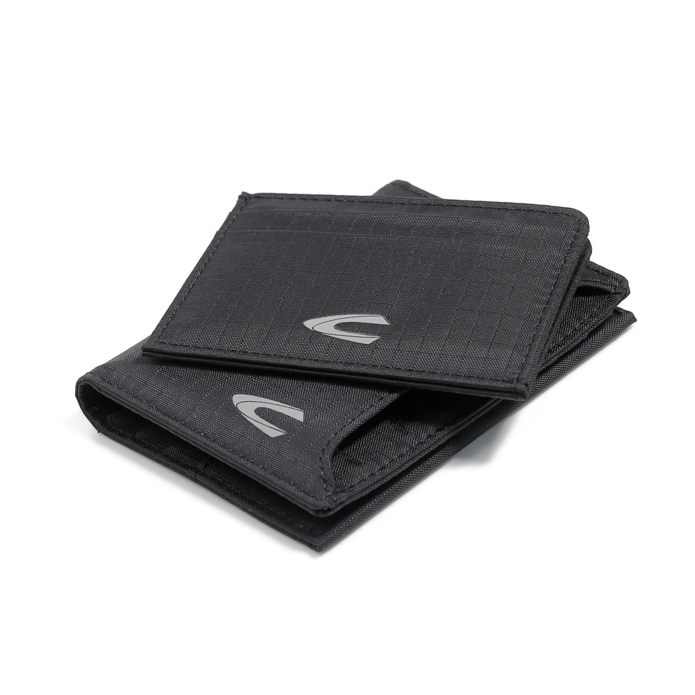 Nylon Bi Fold Wallet 10 Card Compartments With Detachable Card Holder Black VW5801NL5#BLK - Image 6