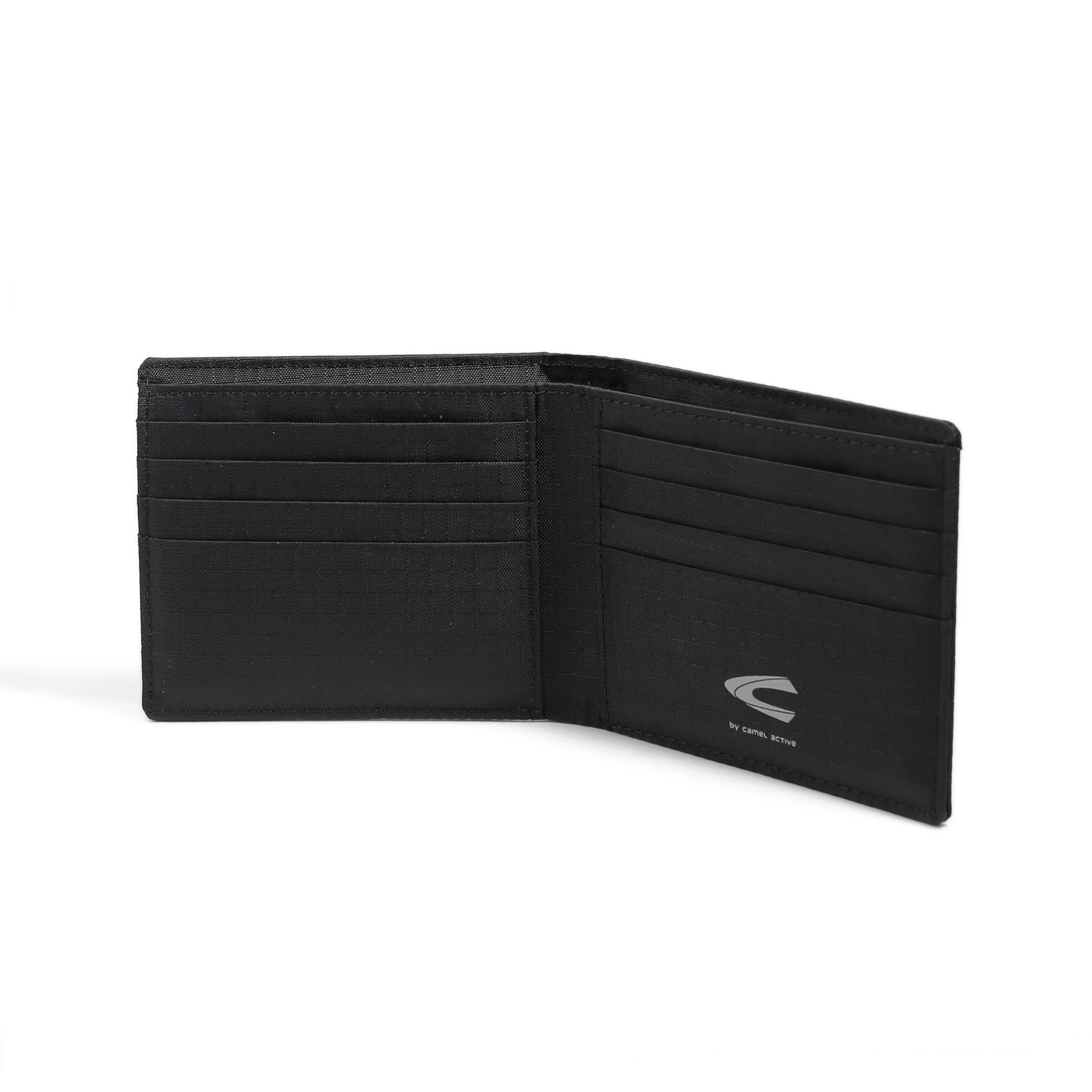 Nylon Bi Fold Wallet 12 Card Compartments With Detachable Card Holder Black SW5802NL5#BLK - Image 4