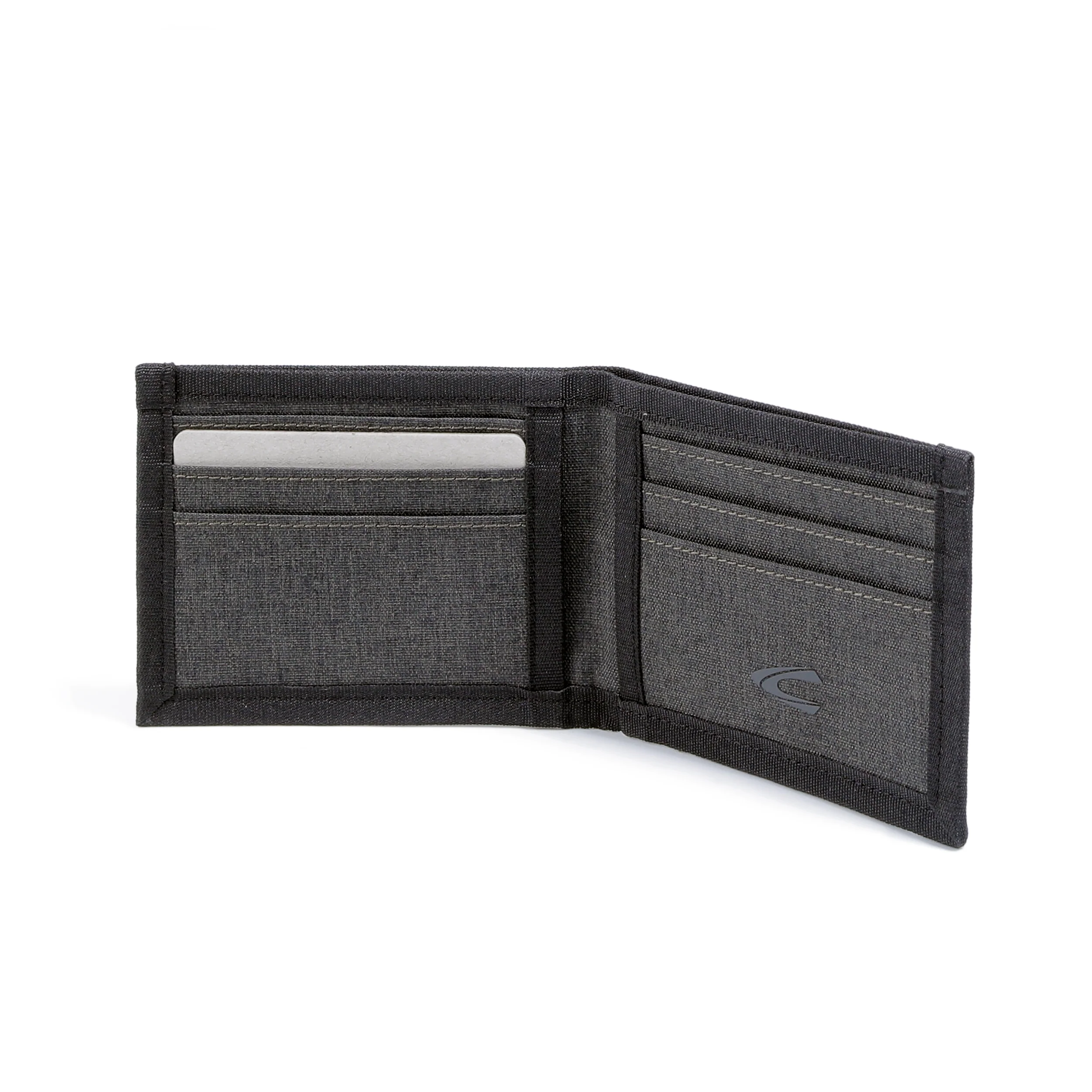 Nylon Bi Fold Wallet 6 Card Compartments Black SW4601NL4#BLK - Image 3