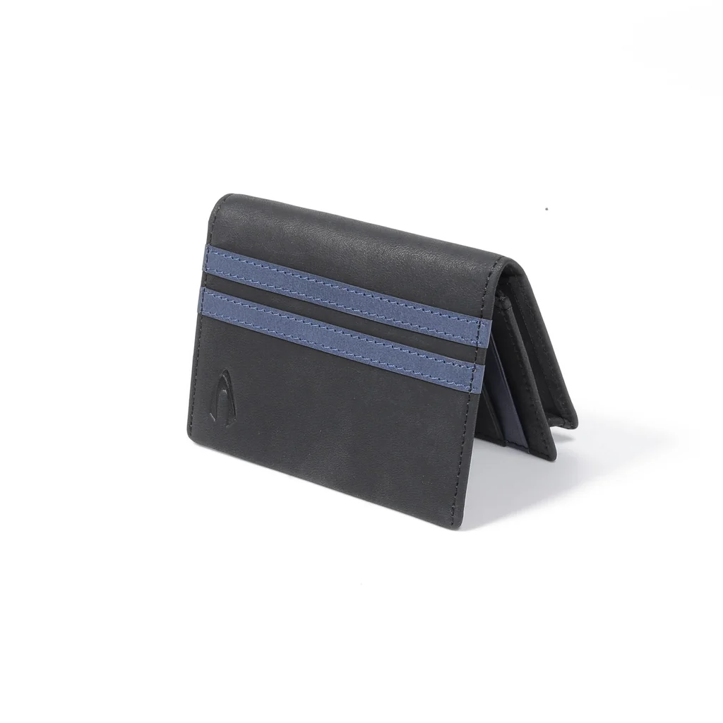 Genuine Leather Card Holder 3 Card Compartments Wax Finished  Black BCH2607EL2#BLK - Image 3
