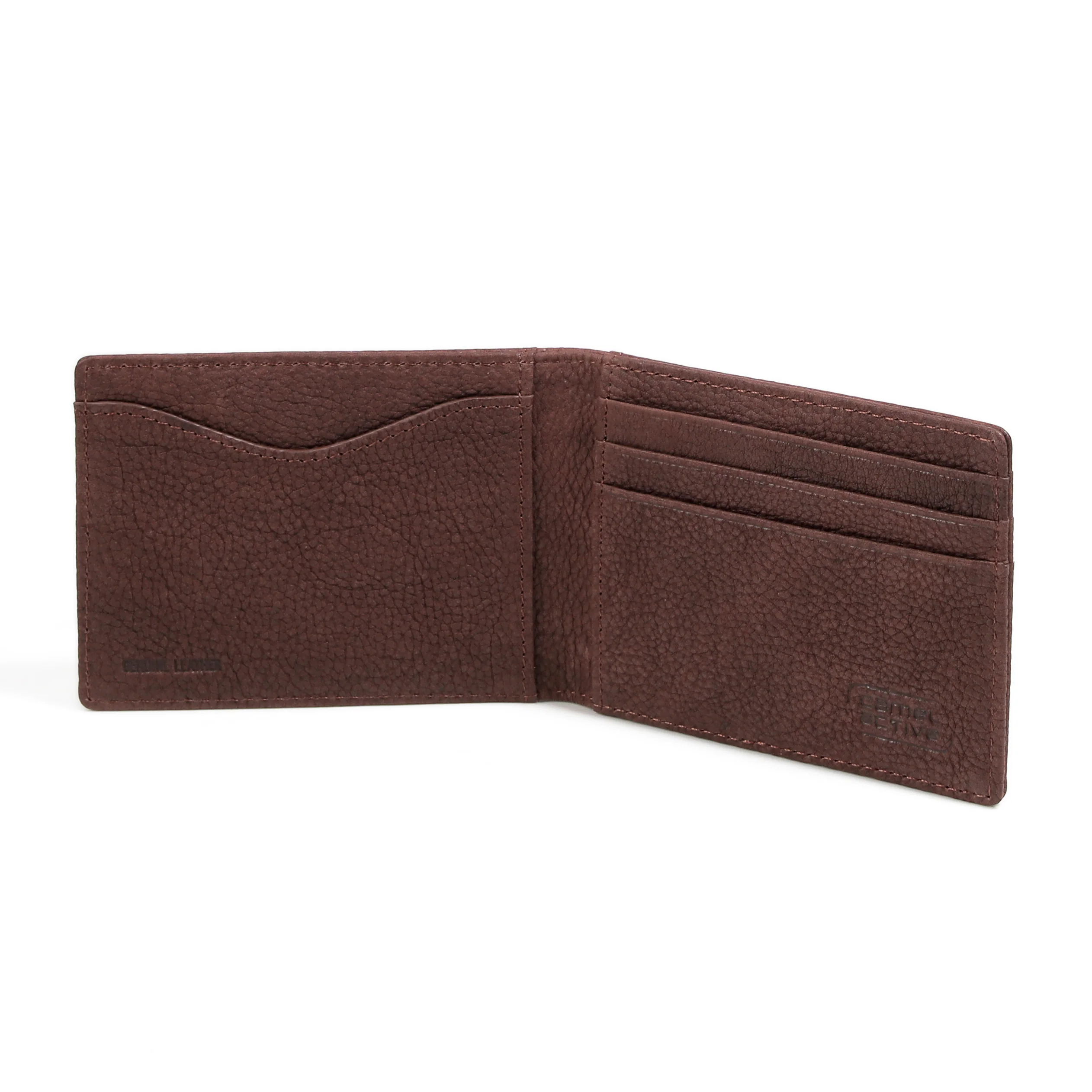 Genuine Leather Card Wallet 9 Card Compartments Irregular Grainy Finished Brown CDW5809SG5#BRN - Image 3