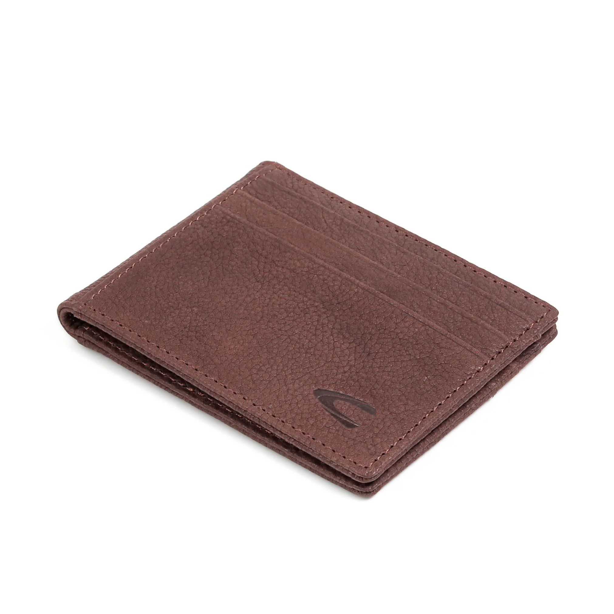 Genuine Leather Card Wallet 9 Card Compartments Irregular Grainy Finished Brown CDW5809SG5#BRN - Image 5