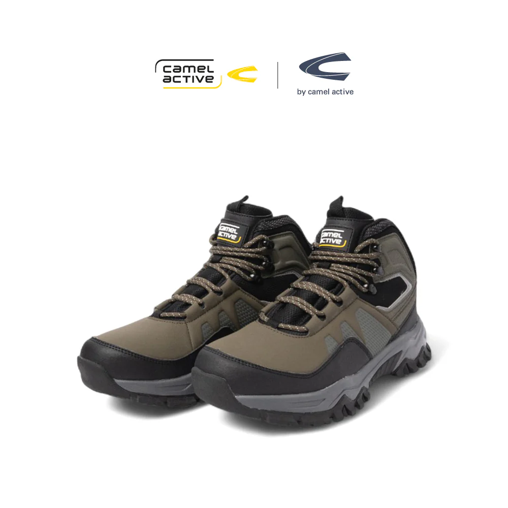 camel active Men Dark Olive REGAN PU Nylon Lace Up Boots 882550-WA1SPSV-72-D.OLIVE