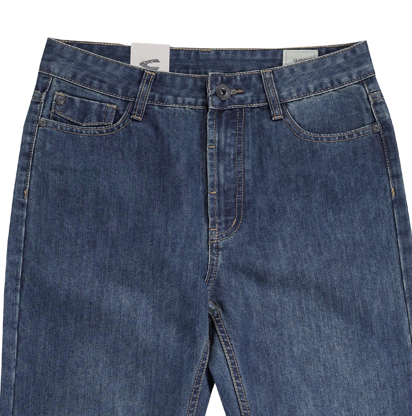 camel active Men Jeans 208 - Loose Fit 100% Cotton Denim Deep Blue Washed Jeans 9-208SS25JNB522 - Image 4