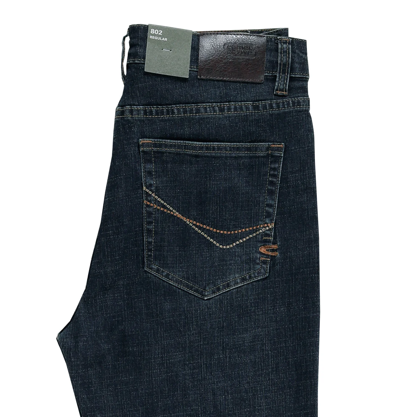 camel active Men Jeans 802 - Regular Fit Stretch Denim Navy Blue Washed Jeans 9-802AW24JNB519 - Image 4