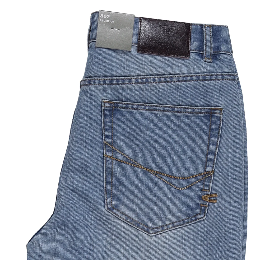 camel active Men Jeans 802 - Regular Fit 100% Cotton Denim Light Blue Washed Jeans 9-802SS24JNB509 - Image 4
