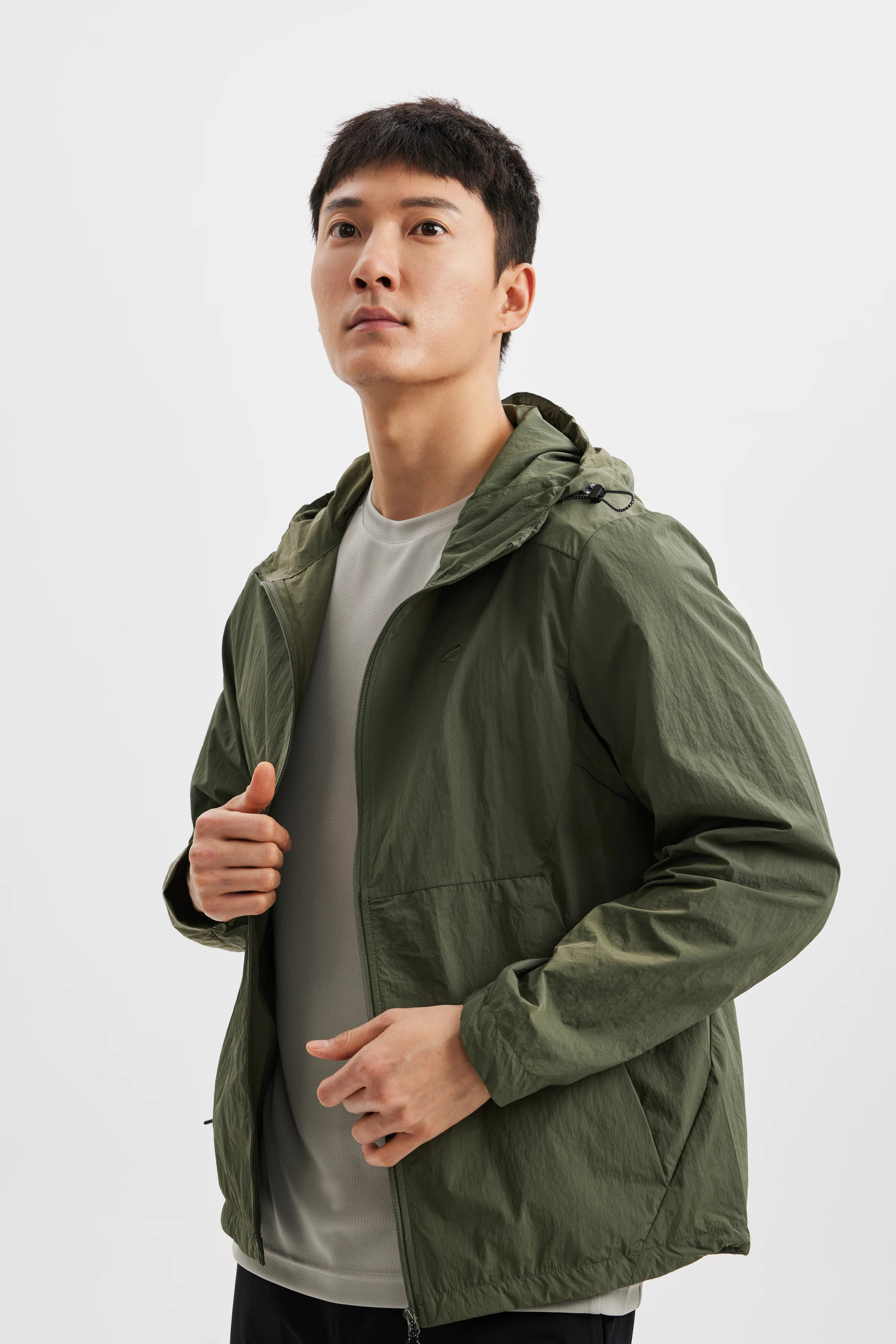 [Online Exclusive] camel active Men Lightweight Full Zip Jacket - Regular Fit Hood Nylon 600-AW24C0265A - Image 6