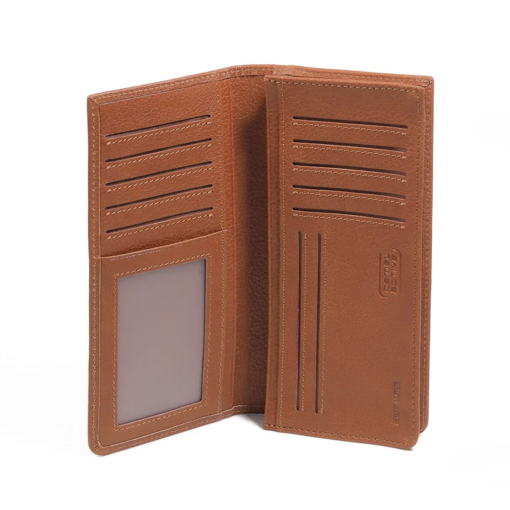 Genuine Leather Long Wallet 12 Card Compartments Brown (LW5607WM5#BRN) - Image 3
