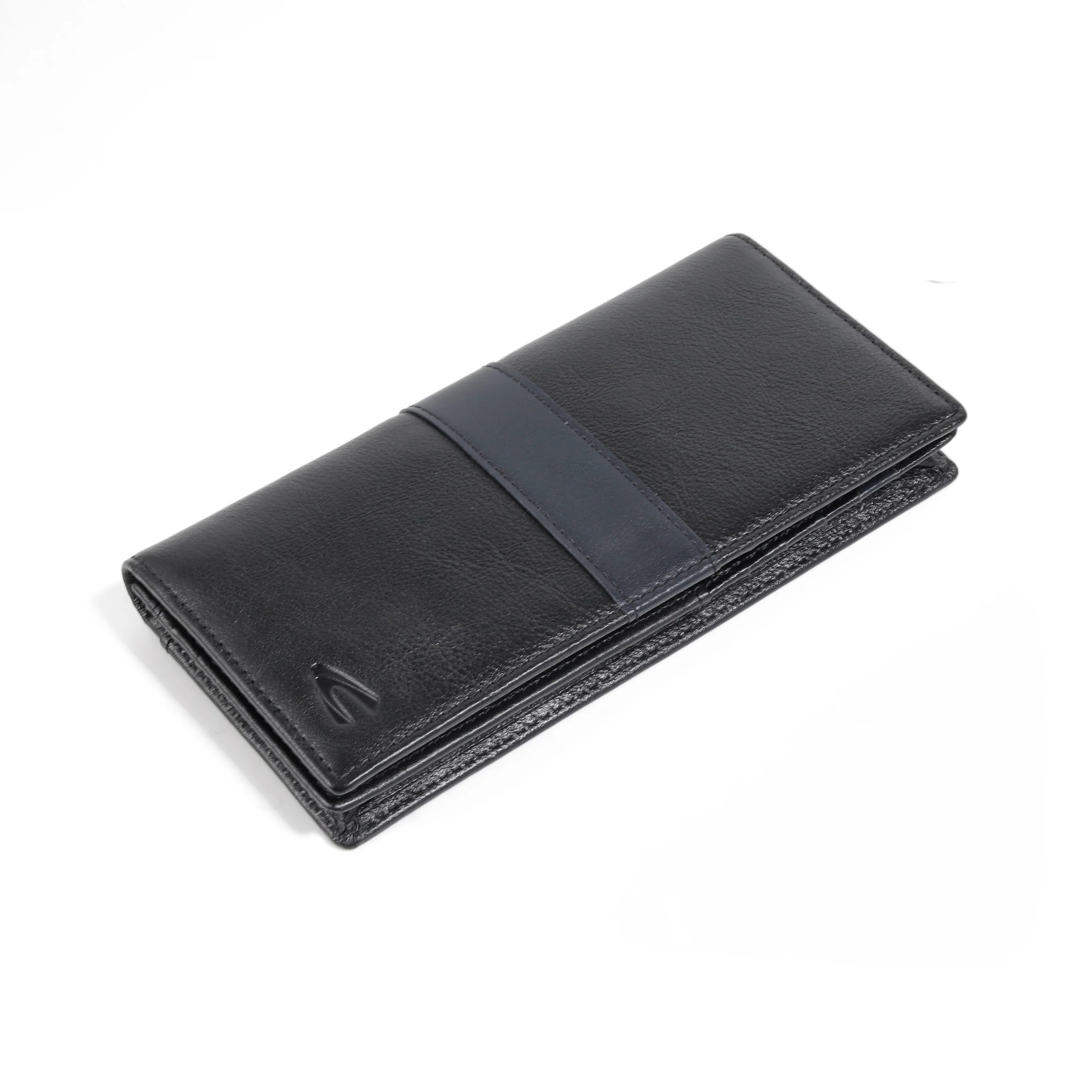 Genuine Leather Long Wallet 13 Card Compartments Grainy Finished Black LW4615GO4#BLK - Image 6