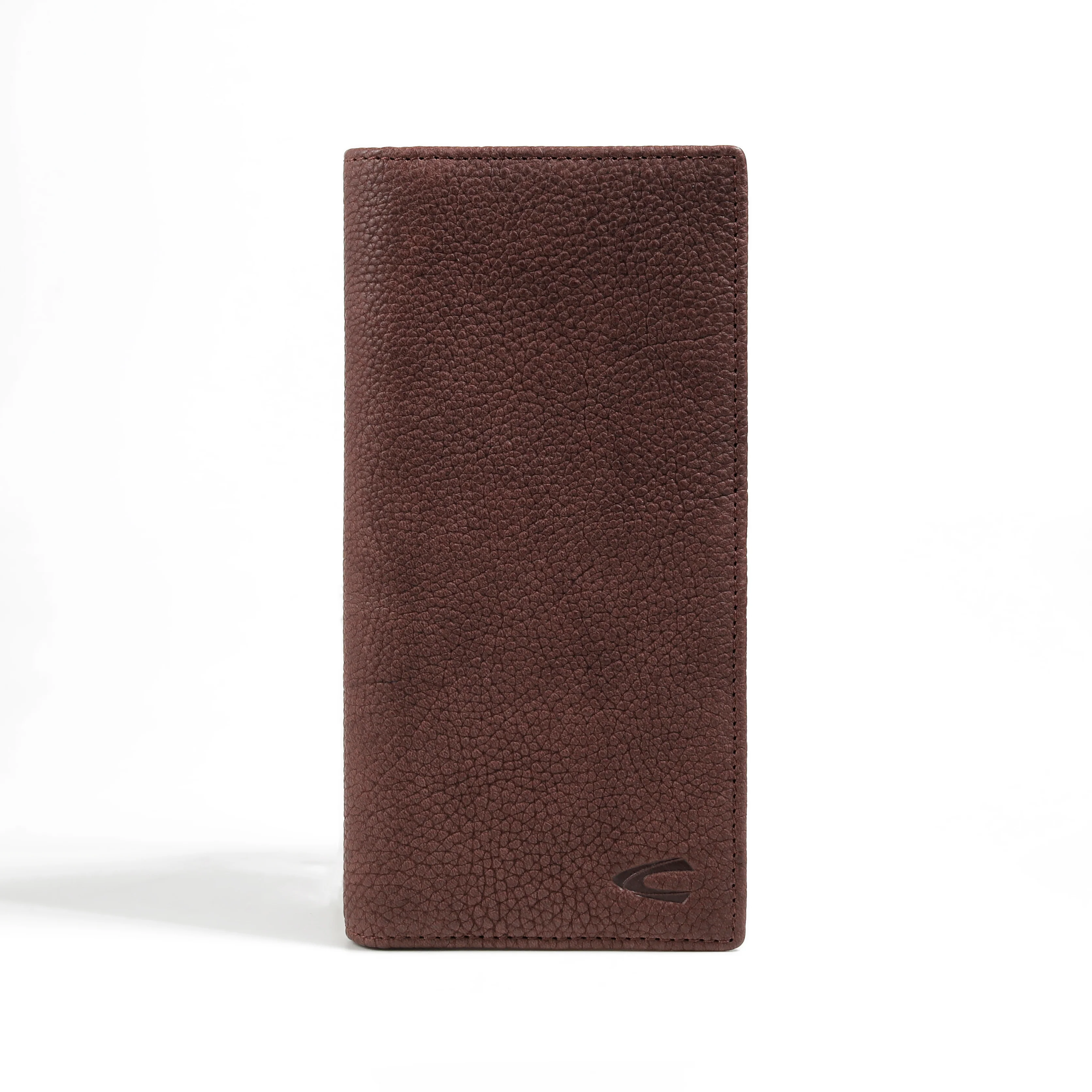 Genuine Leather Long Wallet 13 Card Compartments Irregular Grainy Finished Brown LW5810SG5#BRN