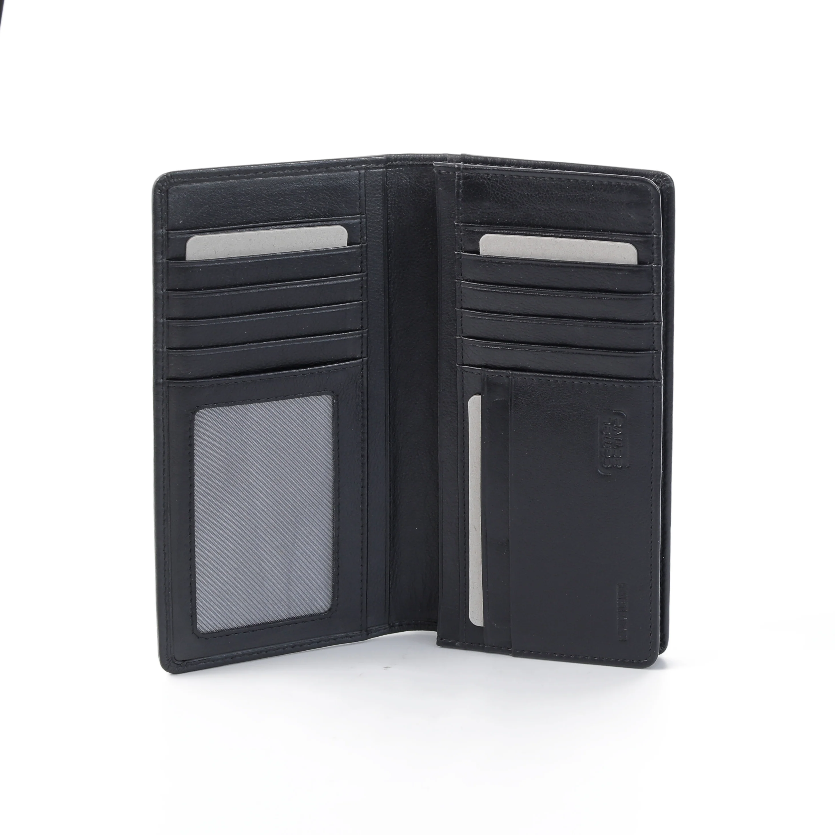 Genuine Leather Long Wallet 13 Card Compartments Nappa Finished Black LW3B26WCN3#BLK - Image 3