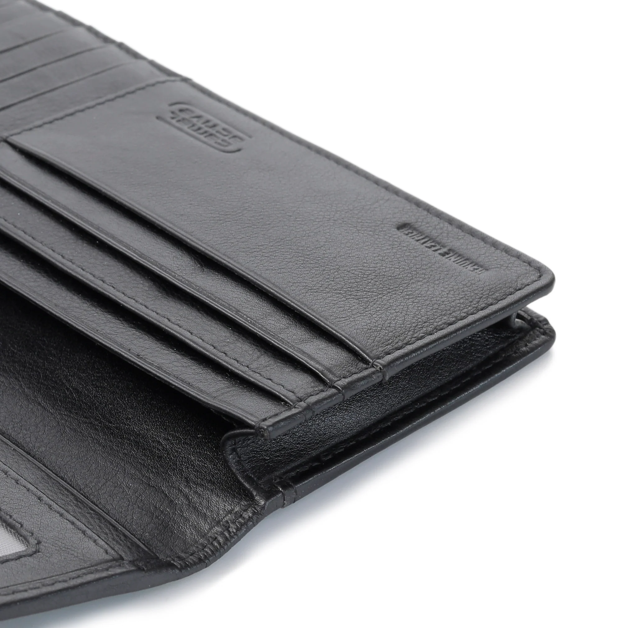 Genuine Leather Long Wallet 13 Card Compartments Nappa Finished Black LW3B26WCN3#BLK - Image 4