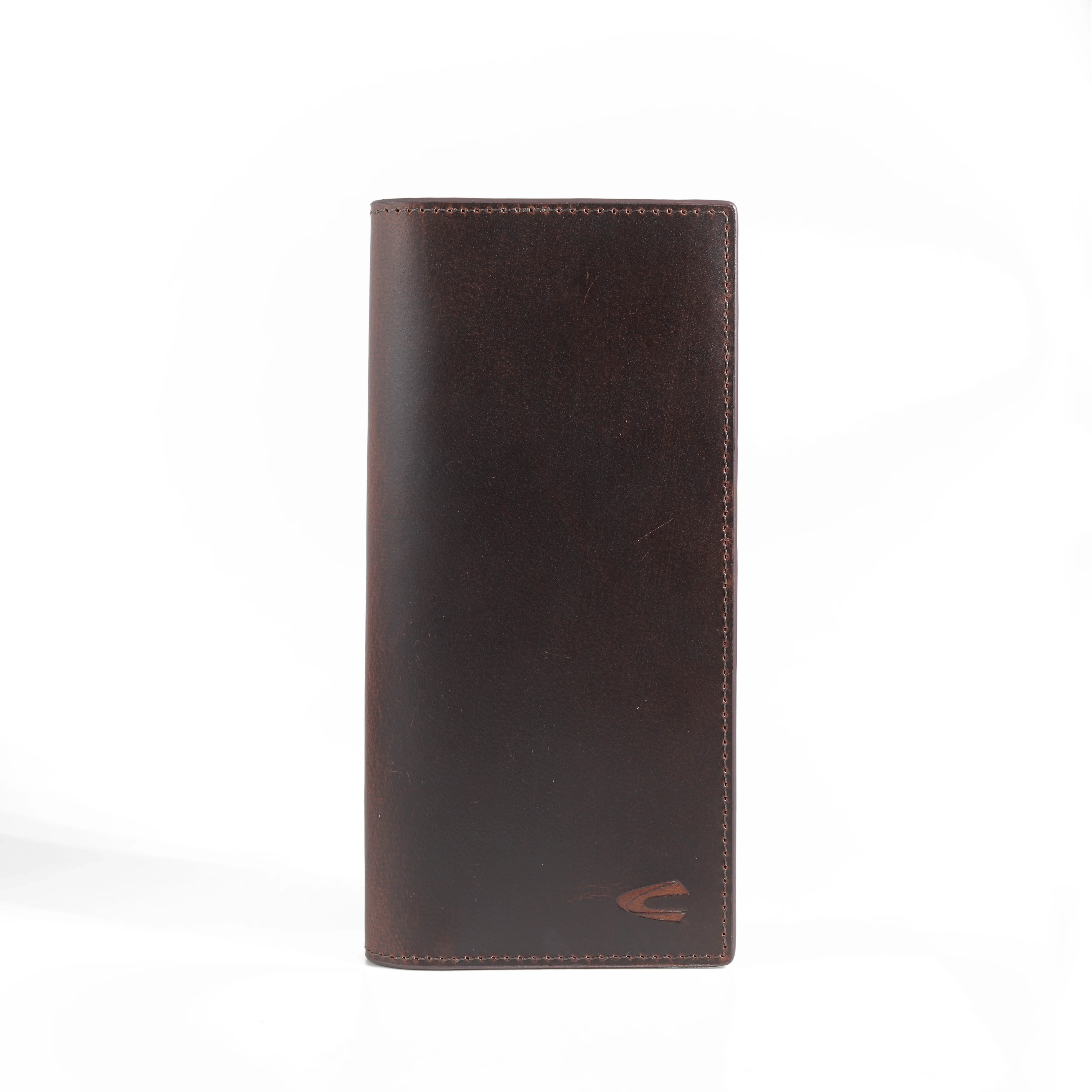 Genuine Leather Long Wallet 13 Card Compartments Waxy Pull Up Finished Dark Brown LW4816WX4#DBN - Image 2