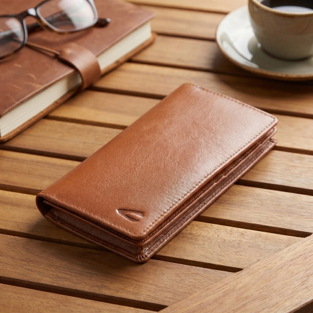 camel active Men Long Wallet Leather Semi-Aniline 13 Card Compartments Brown (LW5B15GB5#BRN) - Image 2