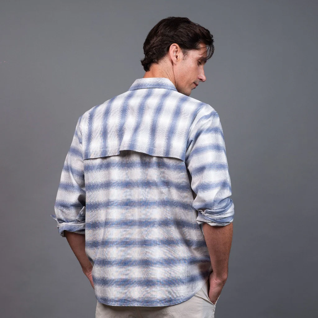 camel active Men Regular Fit Shirt in Blue Cotton Oxford 103-X26H1907 - Image 3