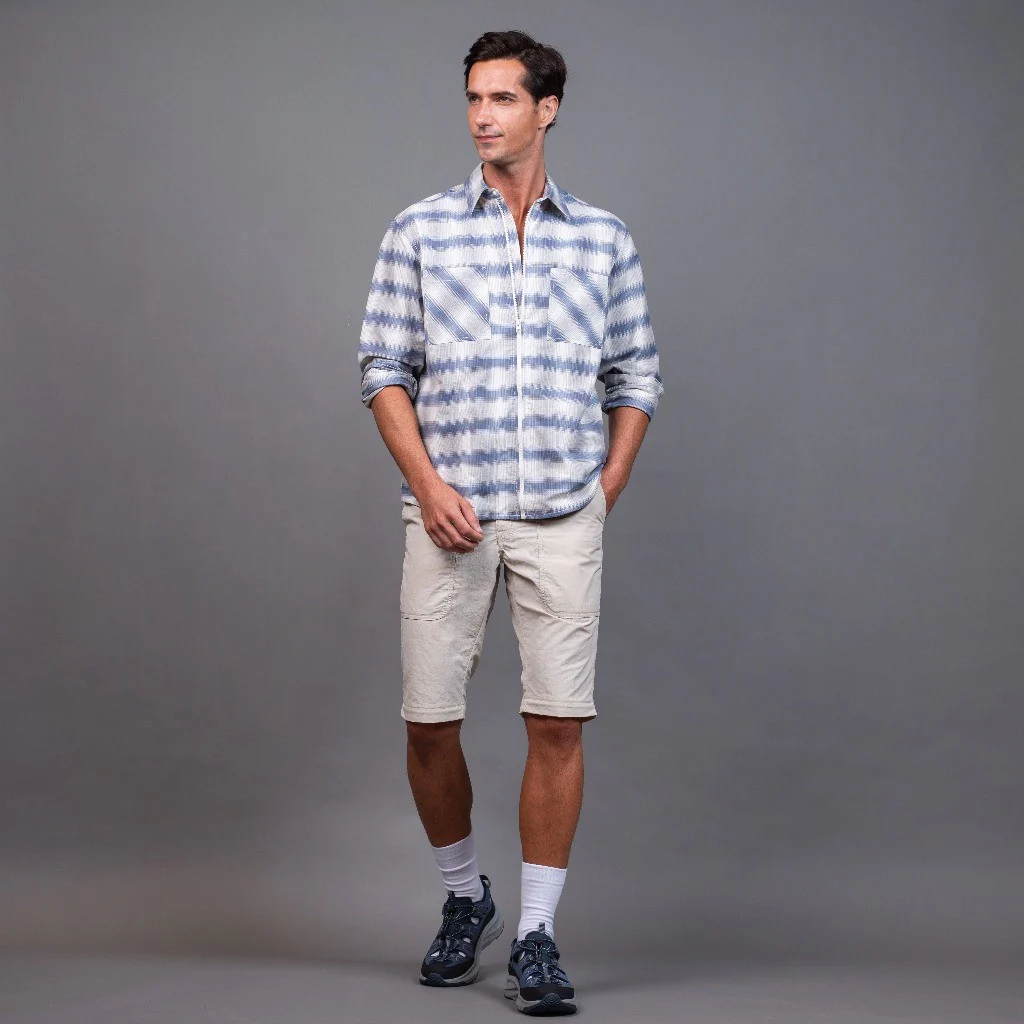 camel active Men Regular Fit Shirt in Blue Cotton Oxford 103-X26H1907 - Image 4