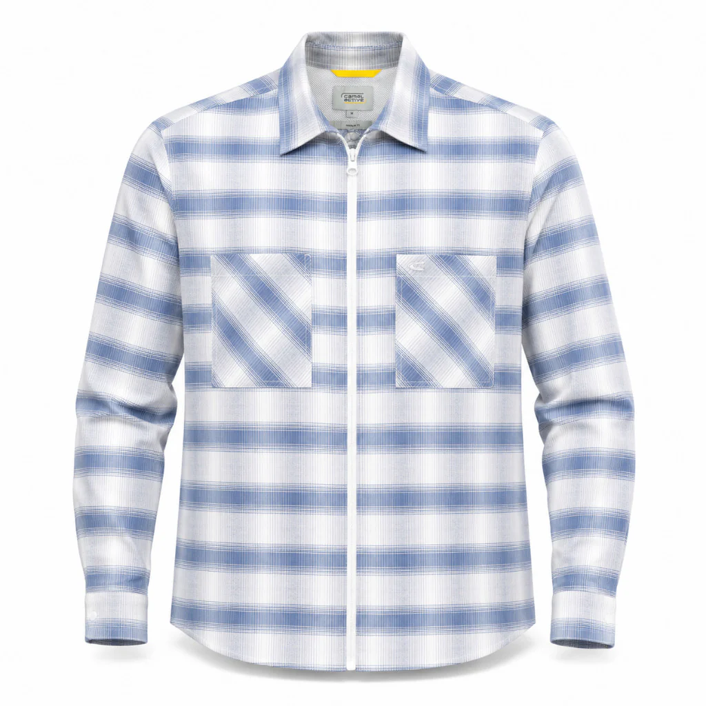 camel active Men Regular Fit Shirt in Blue Cotton Oxford 103-X26H1907 - Image 6