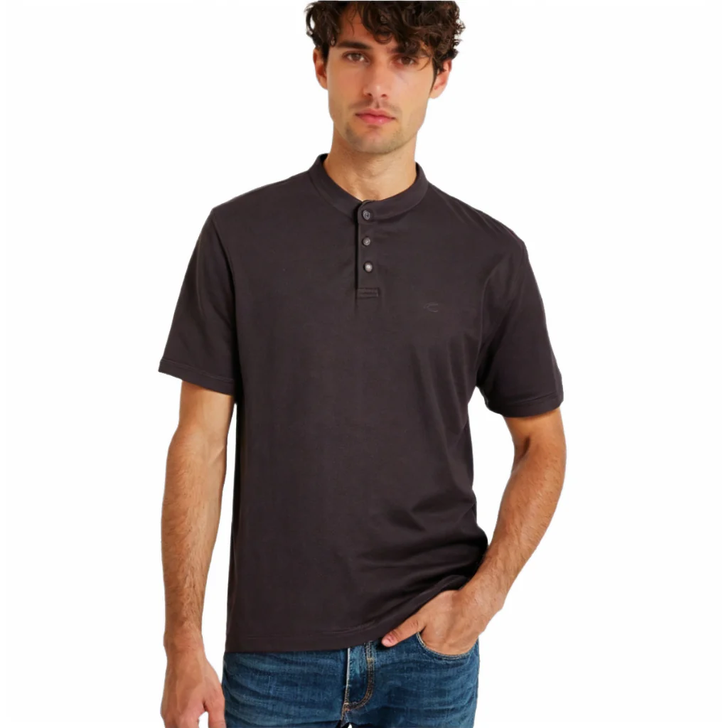 camel active Men Henley T-Shirt - Regular Fit Unique Cotton Pique Multicolours Tee 9-282Y24CL2843 - Image 4