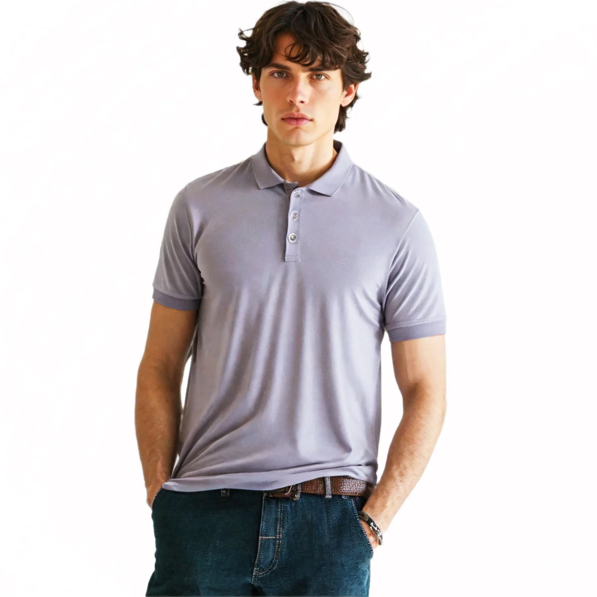 camel active Men Polo Shirt - Regular Fit Textured Cotton Pique Multicolours Polo-T 9-280Y21CL1038 - Image 4