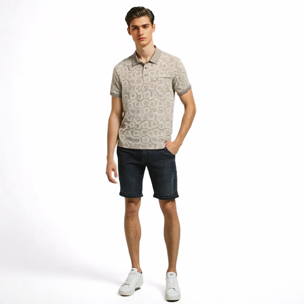 camel active Men Polo Shirt - Regular Fit 100% Soft Cotton Taupe Polo-T 9-280Z25PRT1171