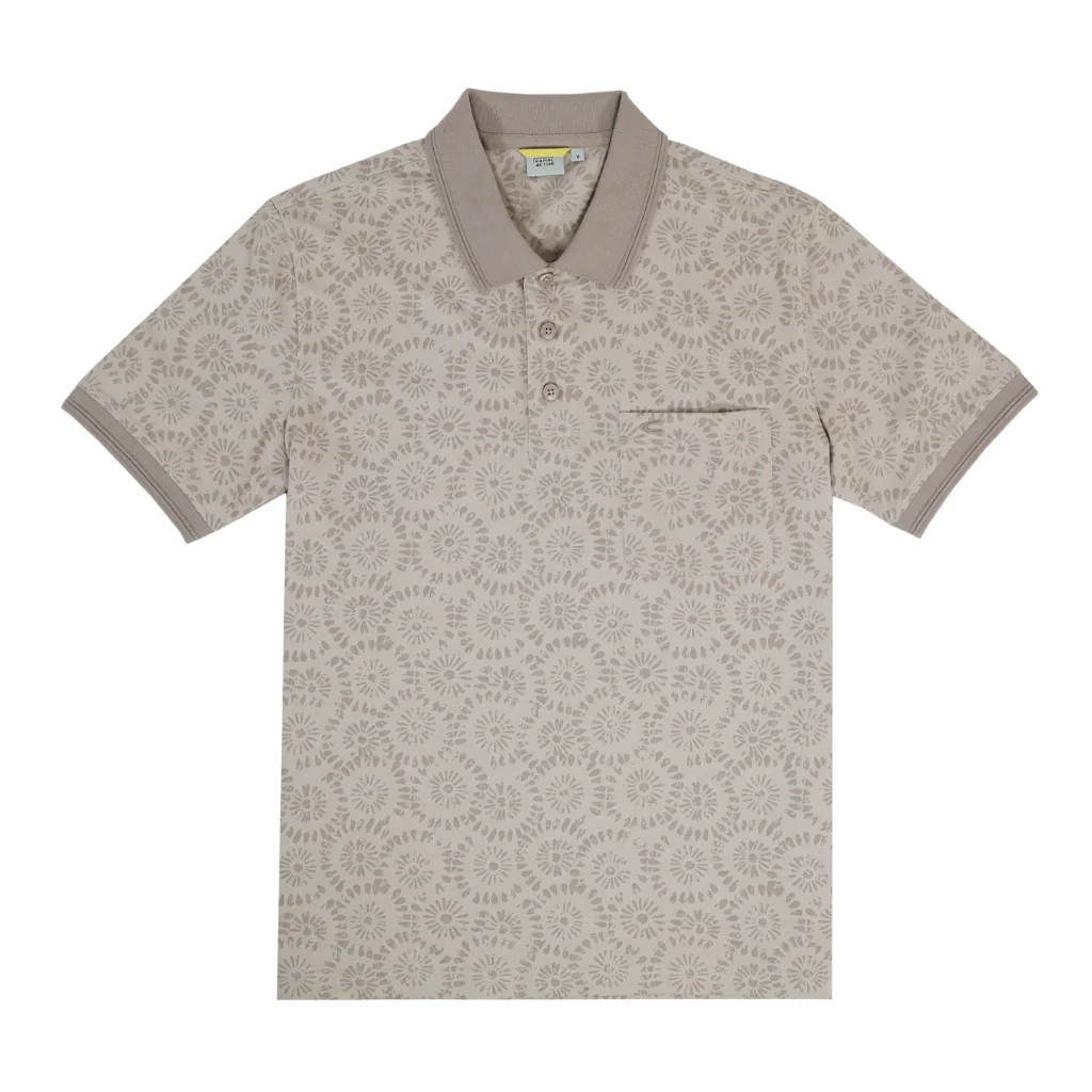 camel active Men Polo Shirt - Regular Fit 100% Soft Cotton Taupe Polo-T 9-280Z25PRT1171 - Image 2