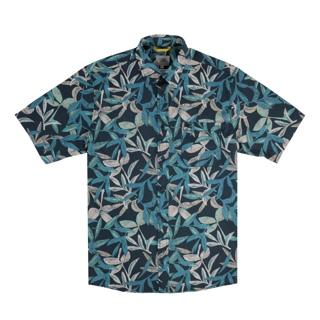 camel active Men Short Sleeve Shirt - Regular Fit Stretch Fabric Midnight Navy Printed Shirt 9-102Z25PRT1871 - Image 2